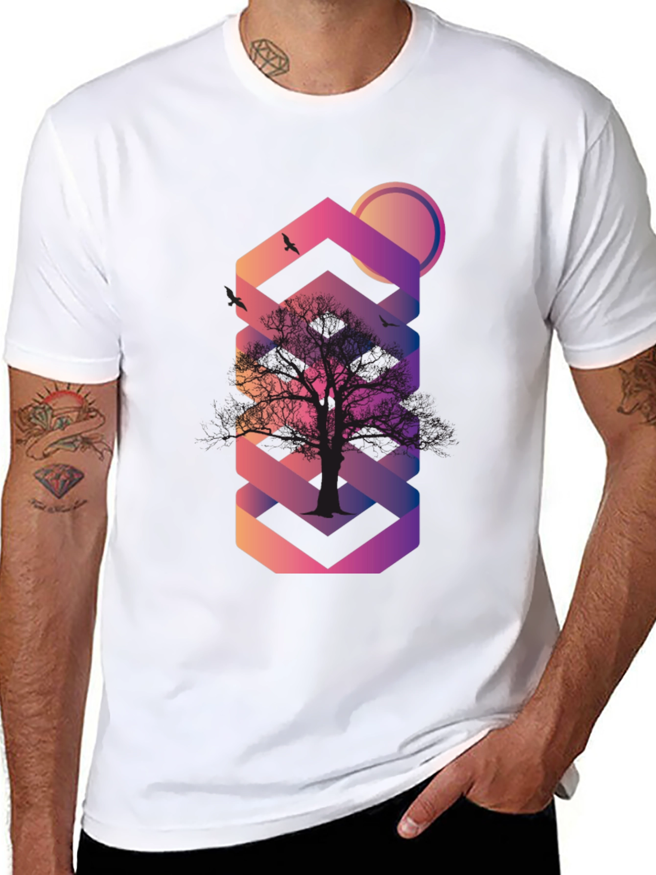 Abstract Tree Graphic T-Shirt