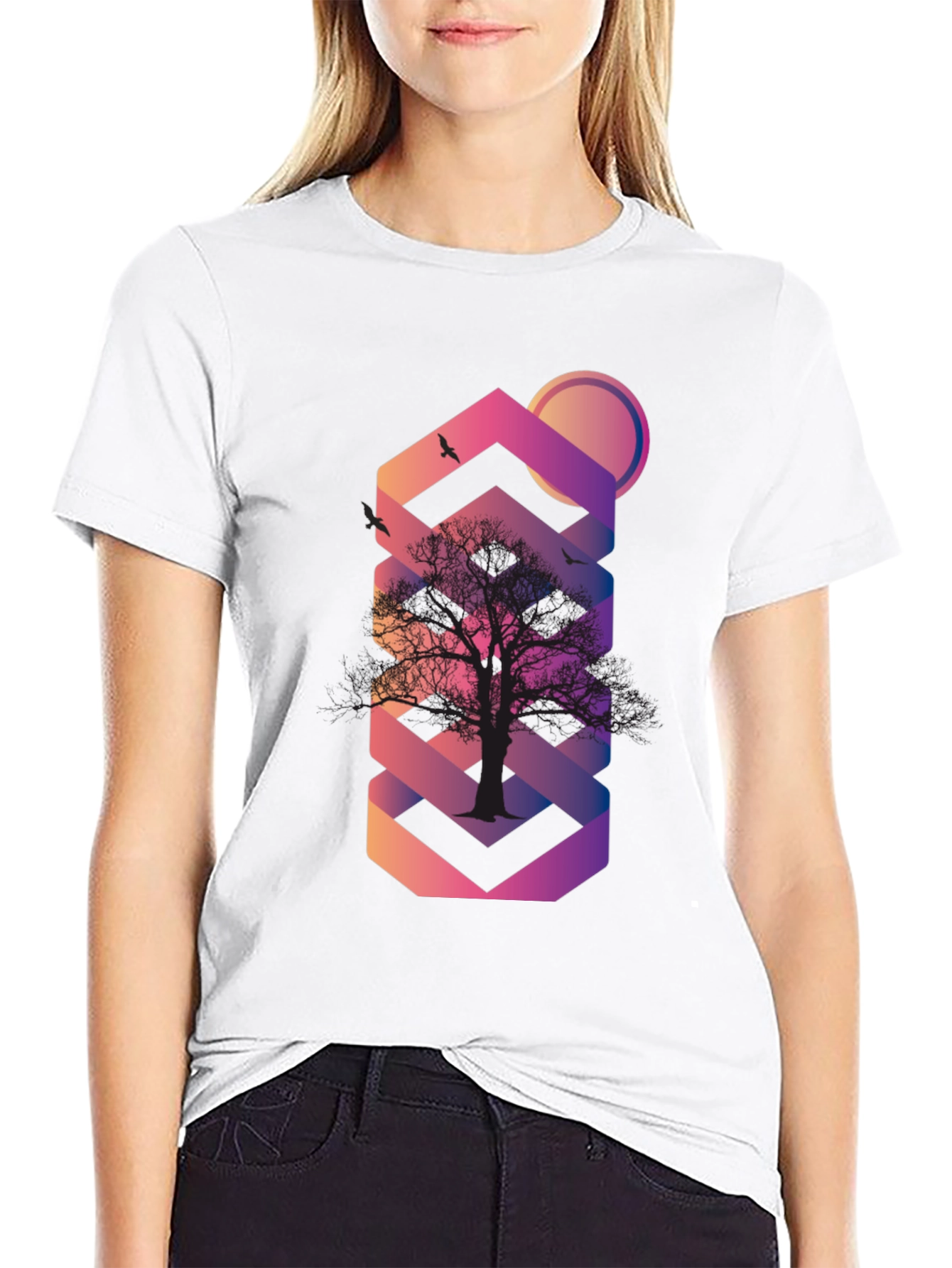 Abstract Tree Graphic T-Shirt