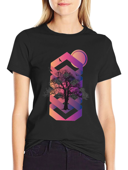 Abstract Tree Graphic T-Shirt