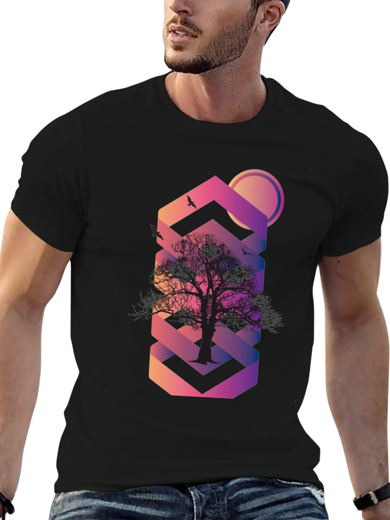 Abstract Tree Graphic T-Shirt