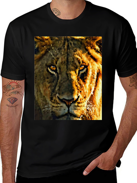 Lion Graphic Tee - Bold Animal Print T-Shirt