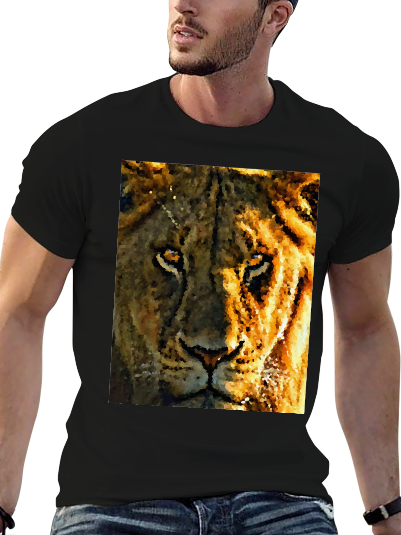 Lion Graphic Tee - Bold Animal Print T-Shirt