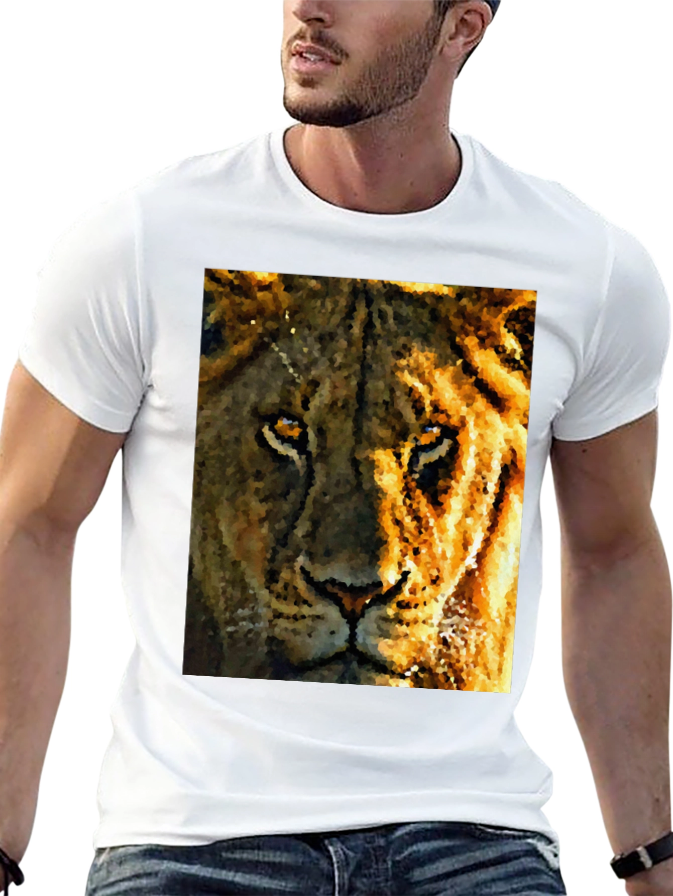 Lion Graphic Tee - Bold Animal Print T-Shirt