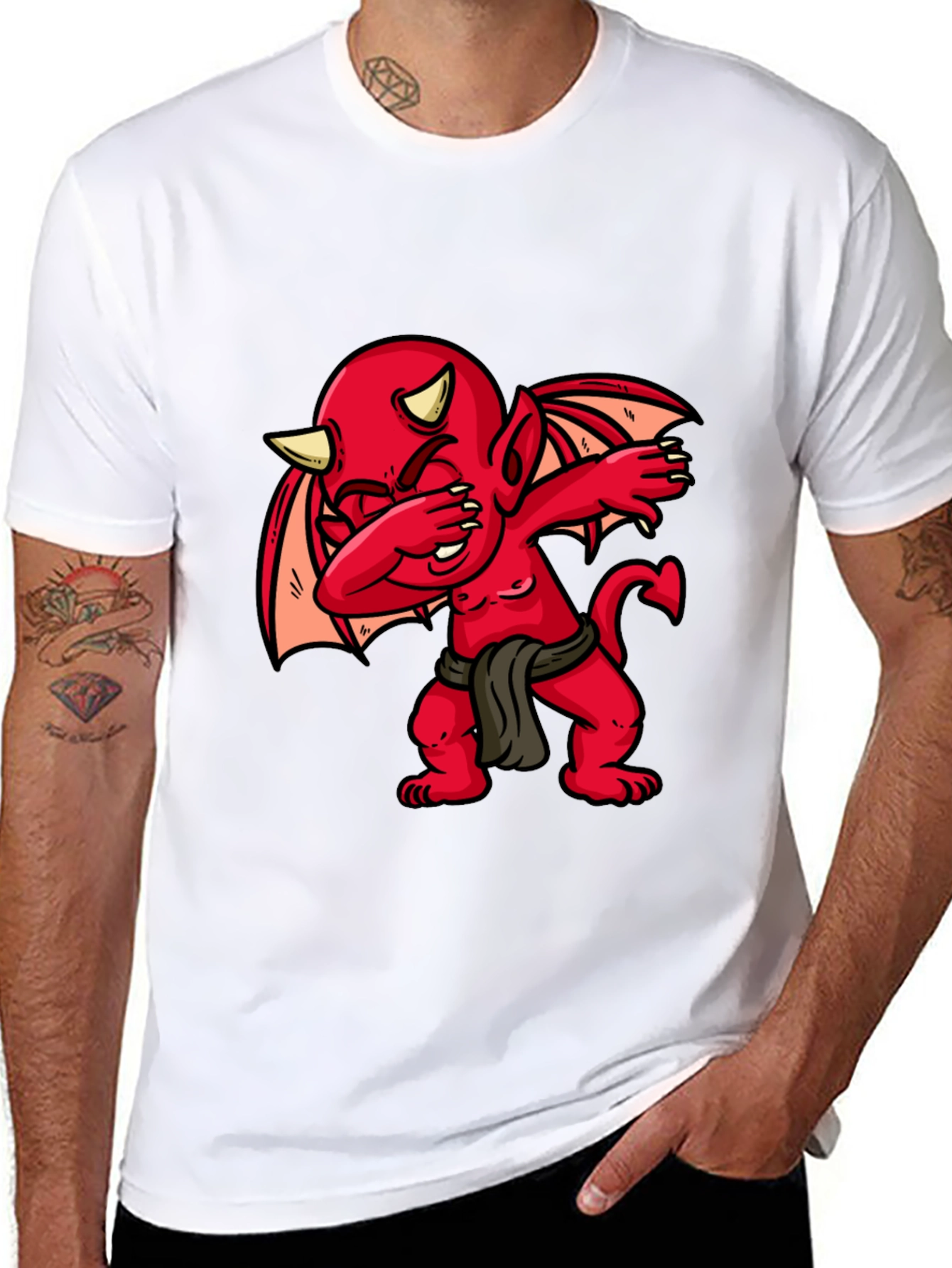 Dabbing Devil Graphic Tee - Mens Black T-Shirt