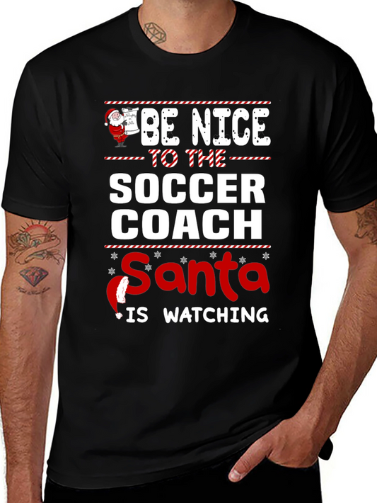 Funny Soccer Coach Santa Christmas T-Shirt