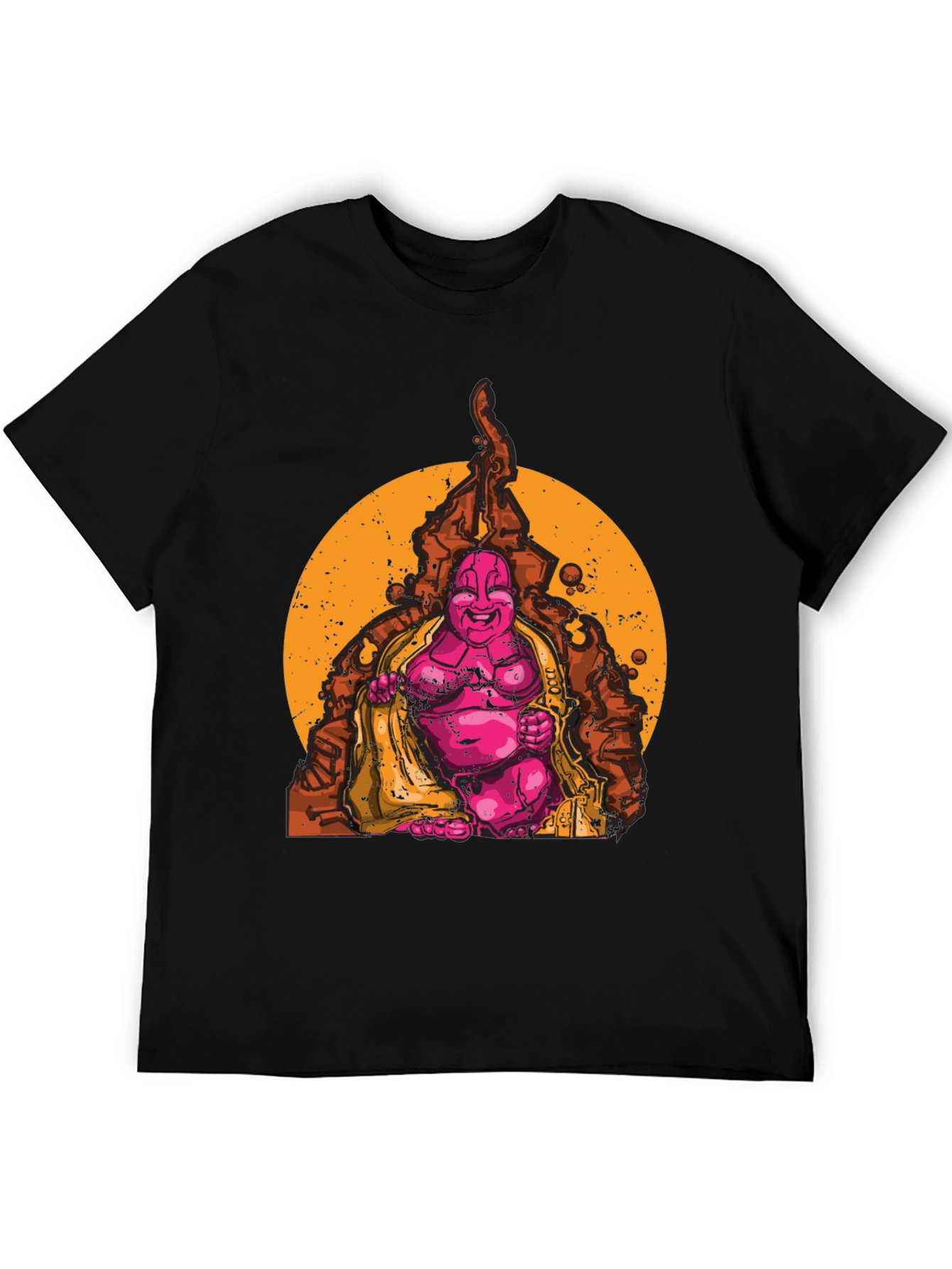 Buddha Graphic Print Black T-Shirt