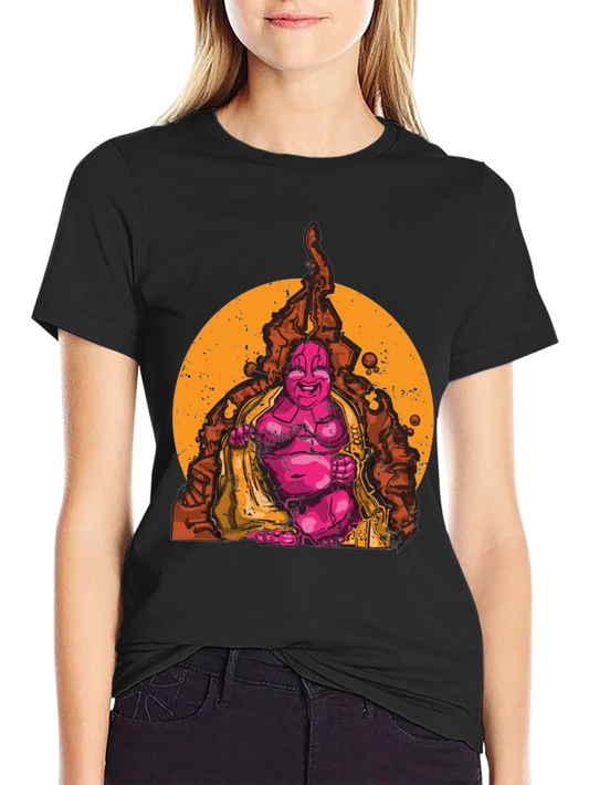 Buddha Graphic Print Black T-Shirt