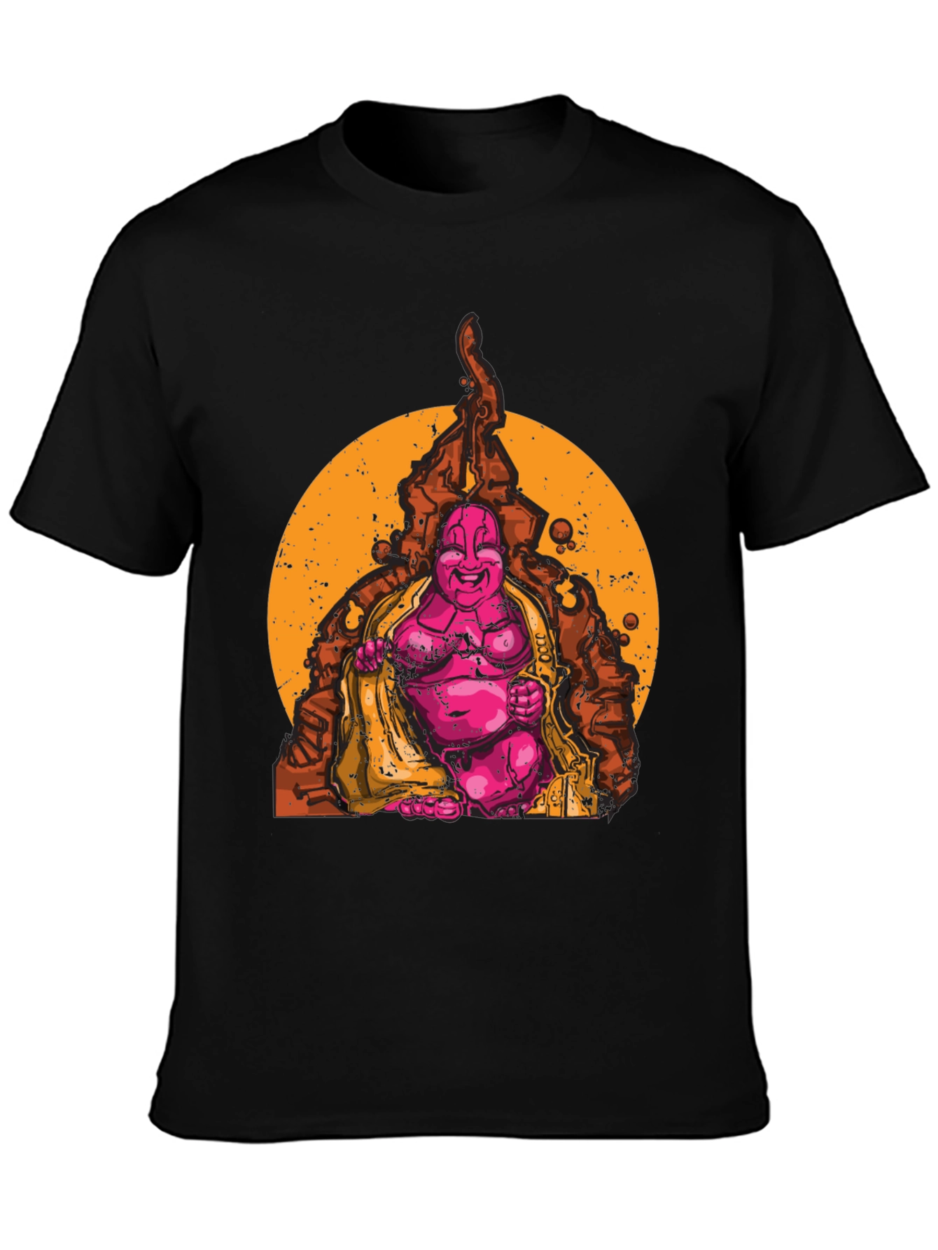 Buddha Graphic Print Black T-Shirt