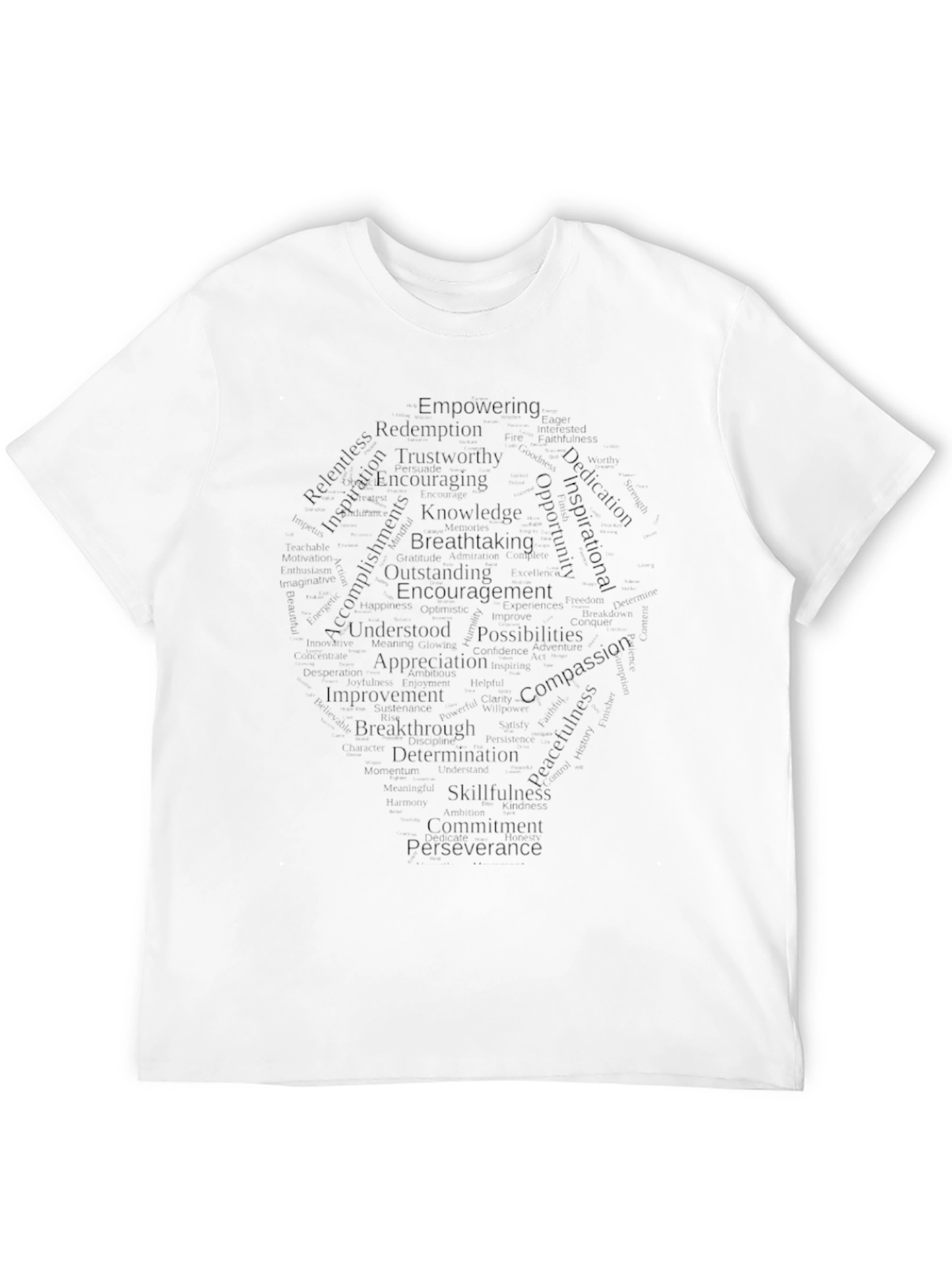 Inspirational Word Cloud Graphic Tee - Black
