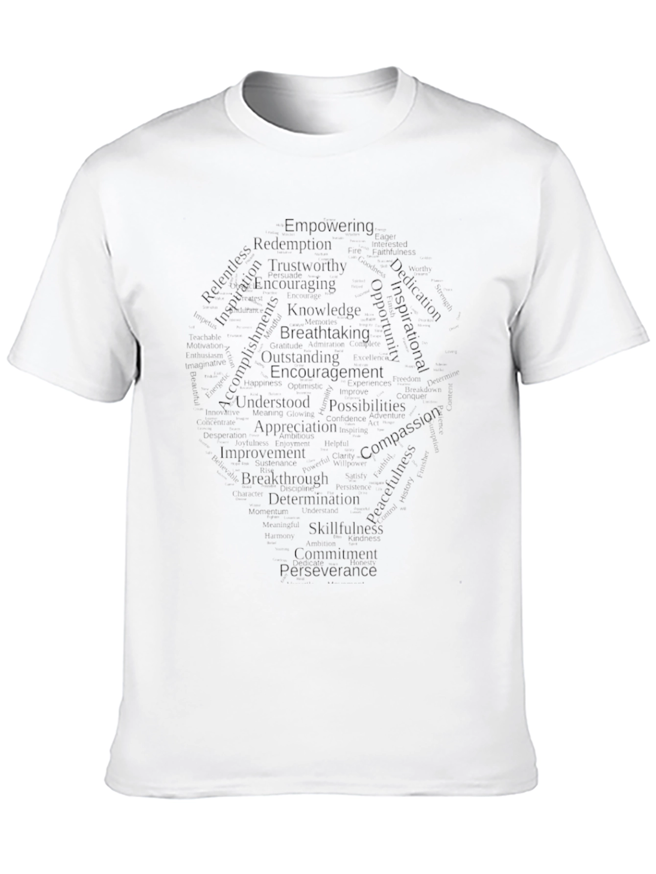 Inspirational Word Cloud Graphic Tee - Black