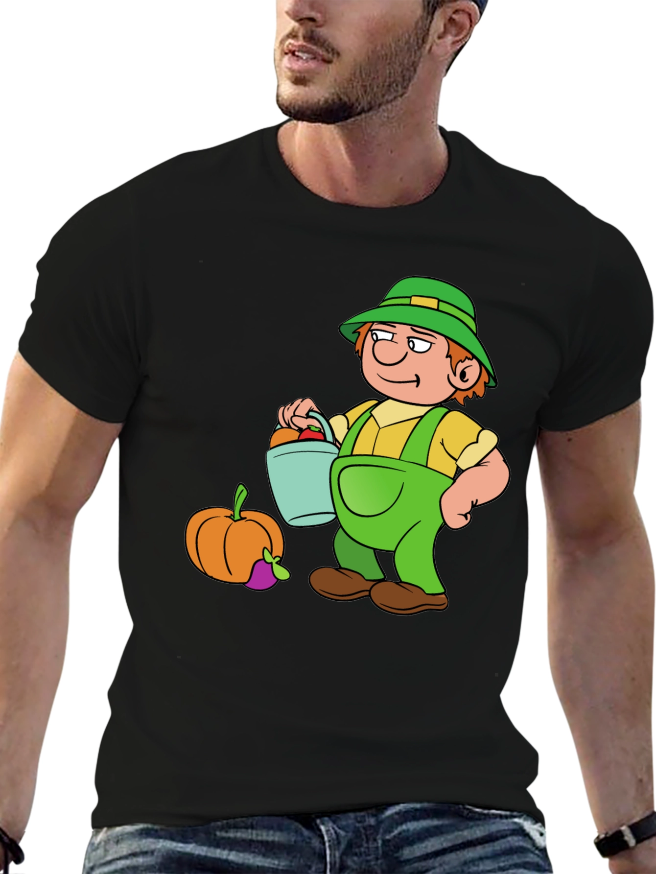 Cartoon Farmer Graphic Tee - Harvest Time!