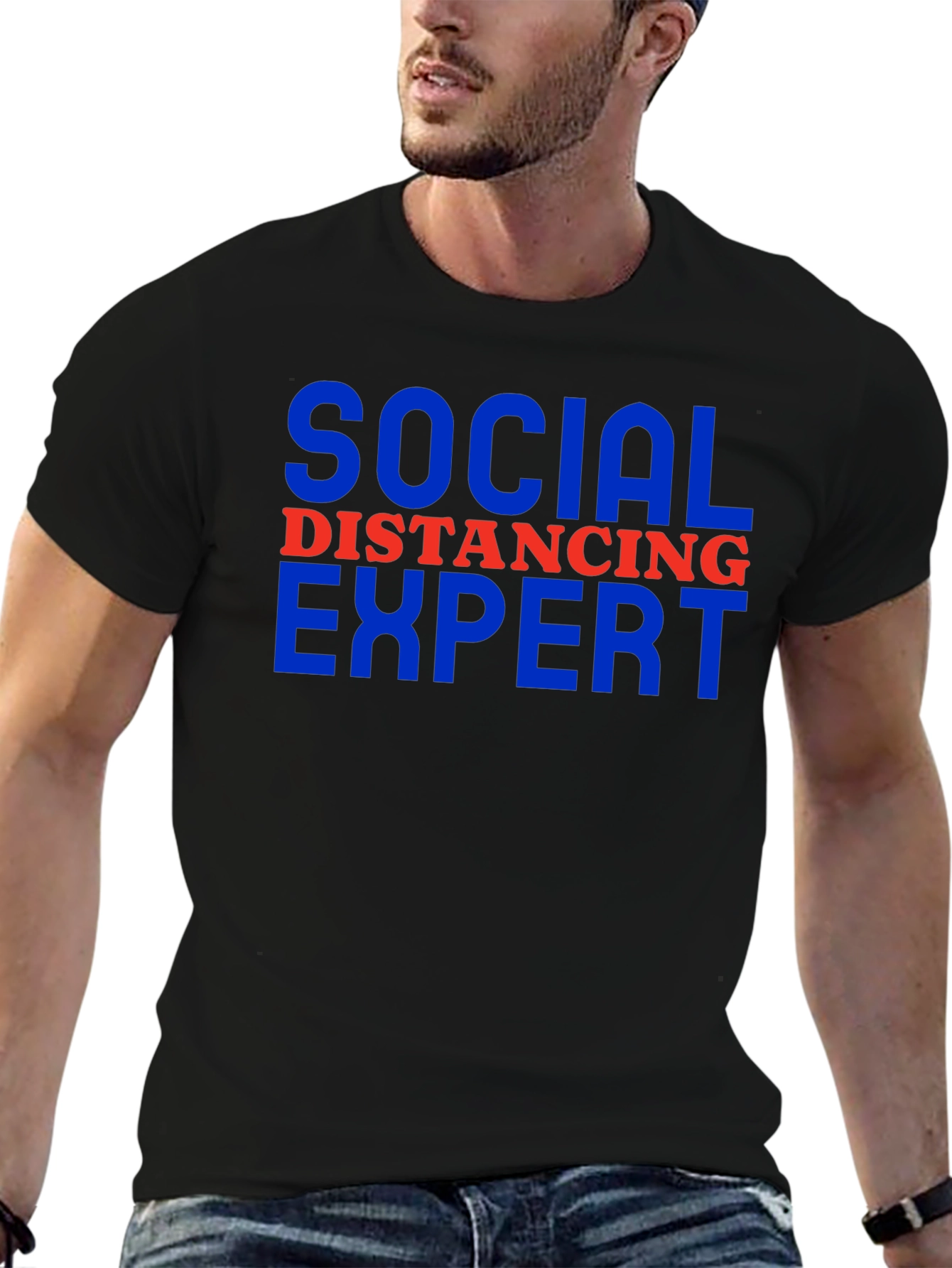 Social Distancing Expert T-Shirt Funny Slogan Tee