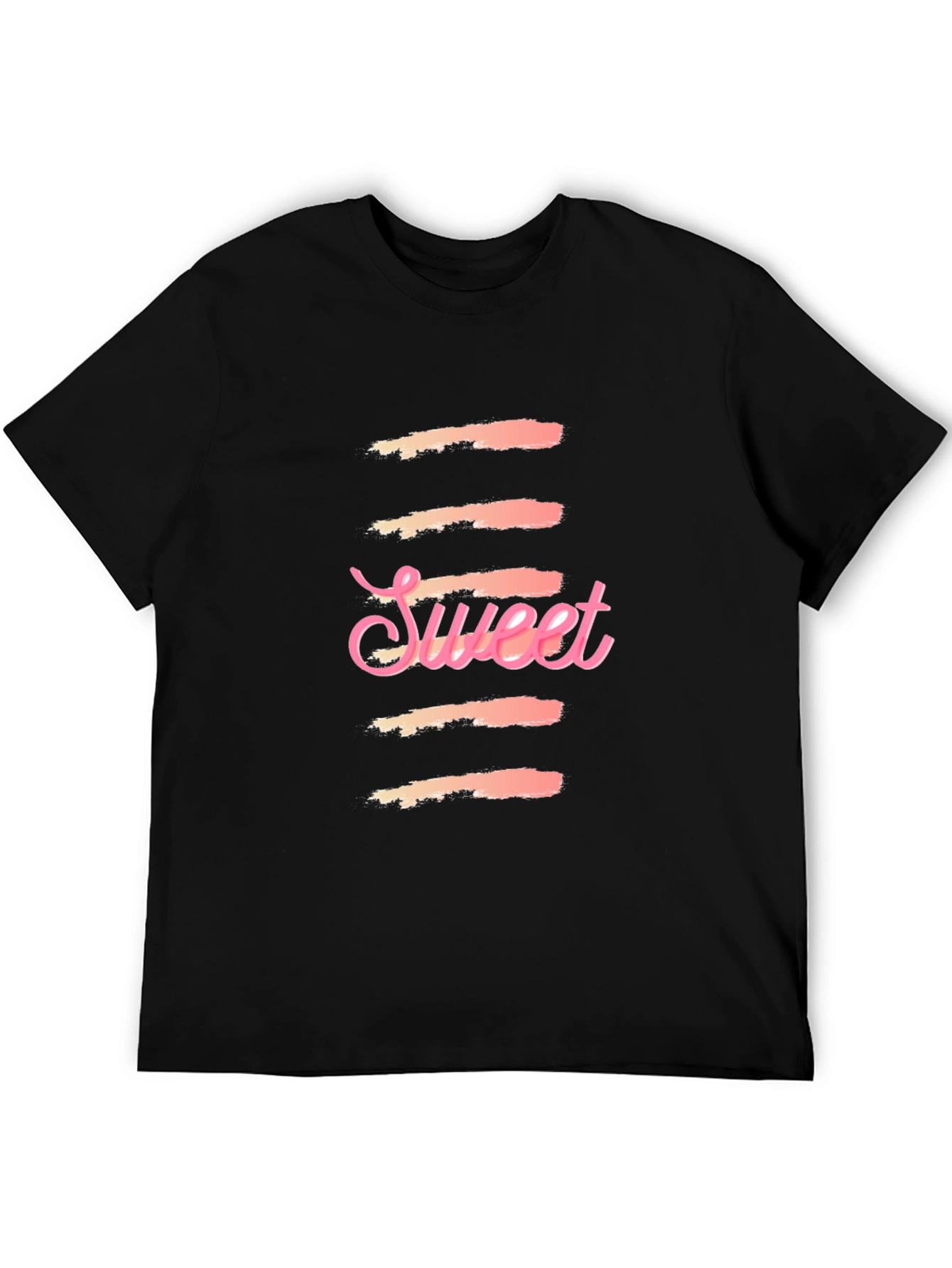 Sweet Graphic Print Black T-Shirt