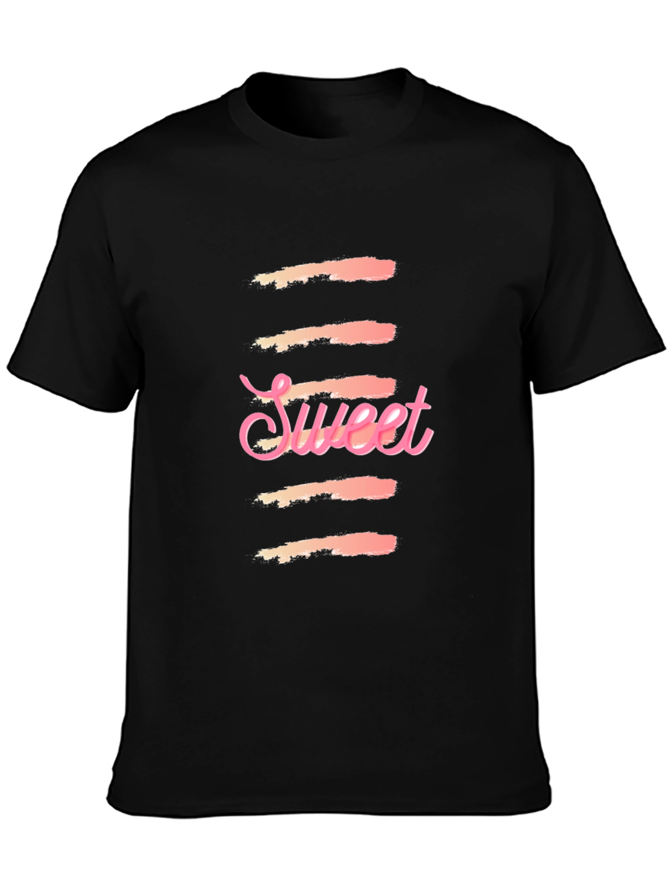 Sweet Graphic Print Black T-Shirt