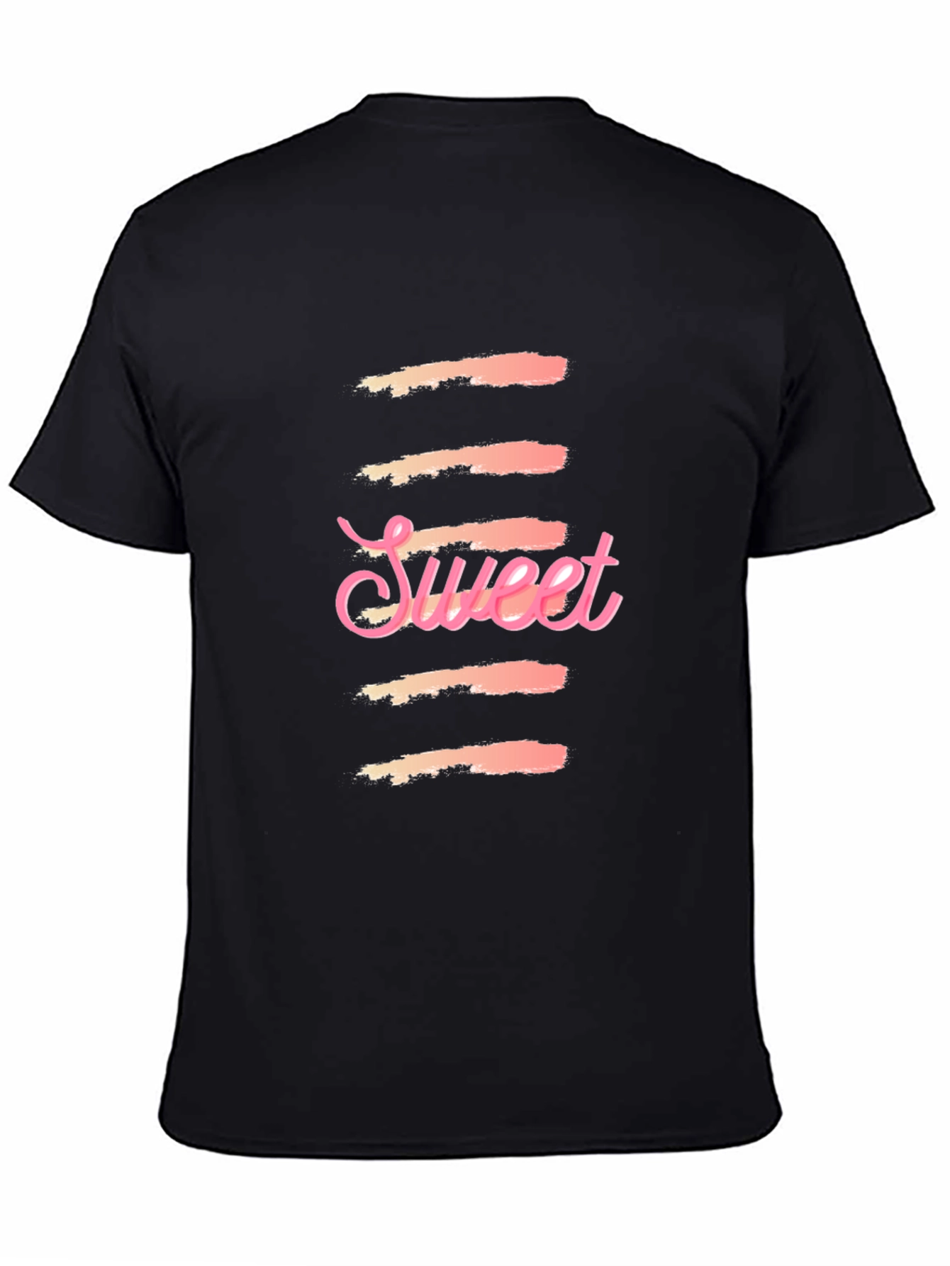 Sweet Graphic Print Black T-Shirt