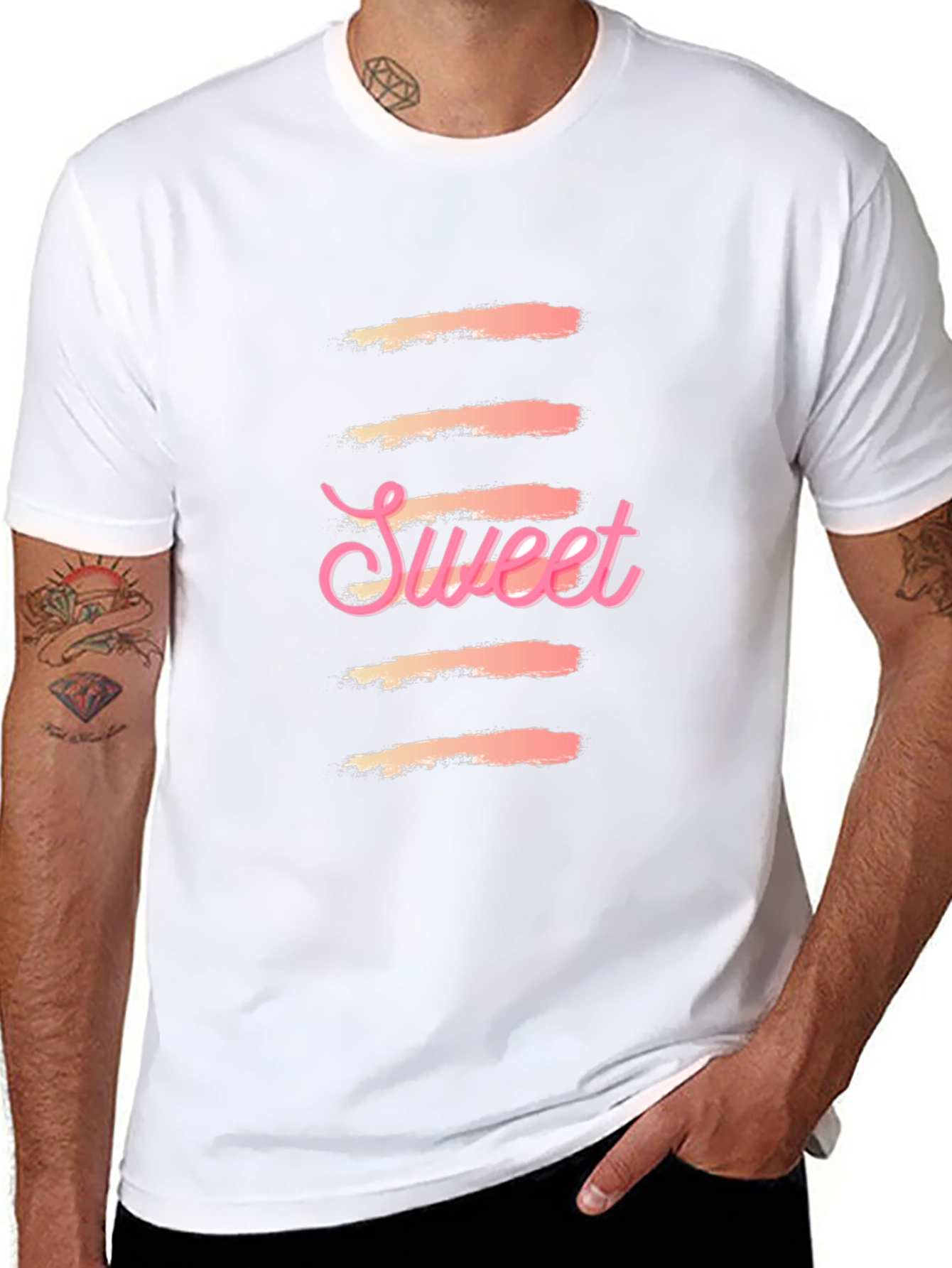 Sweet Graphic Print Black T-Shirt
