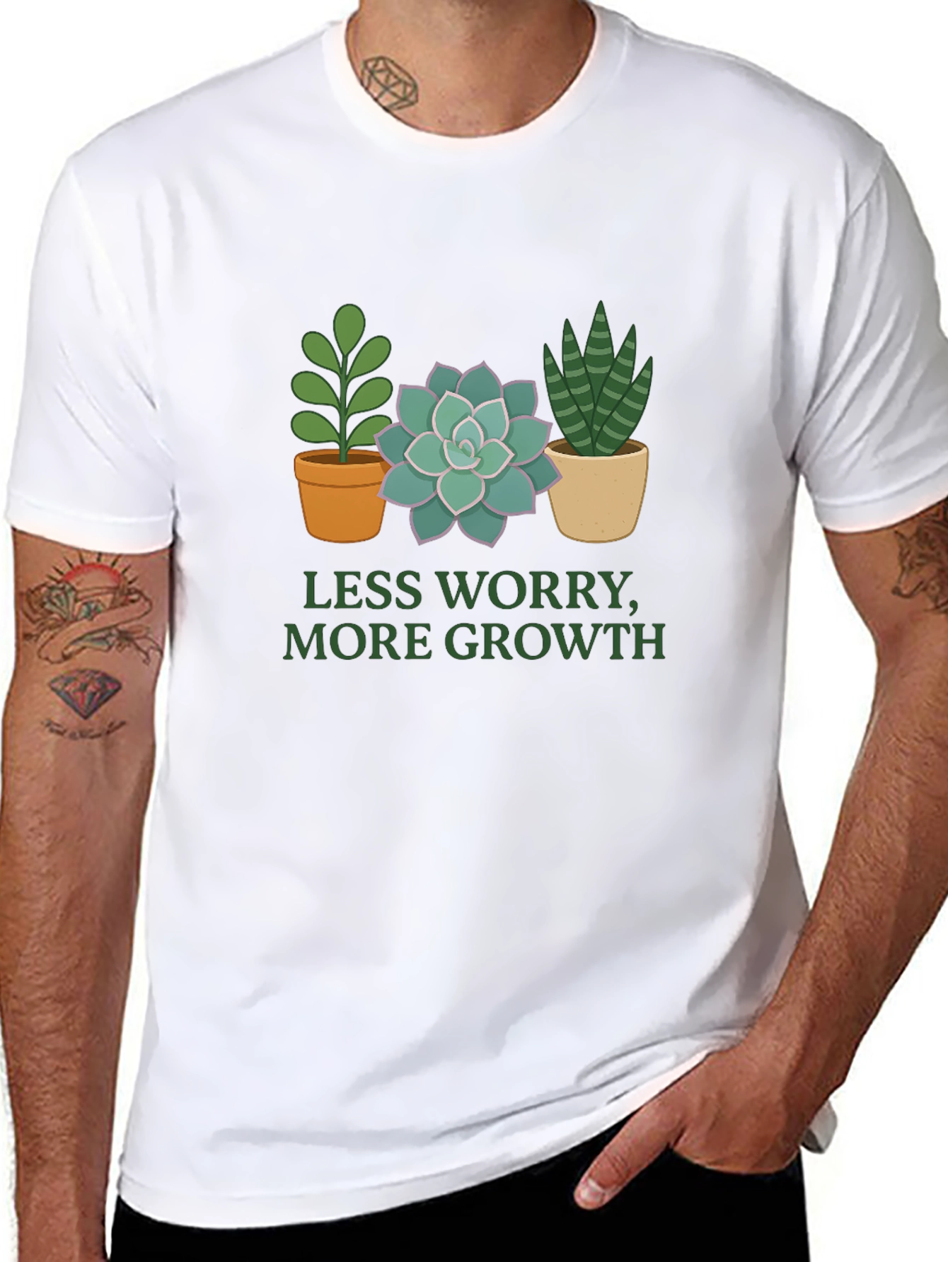 Less Worry More Growth Plant T-Shirt