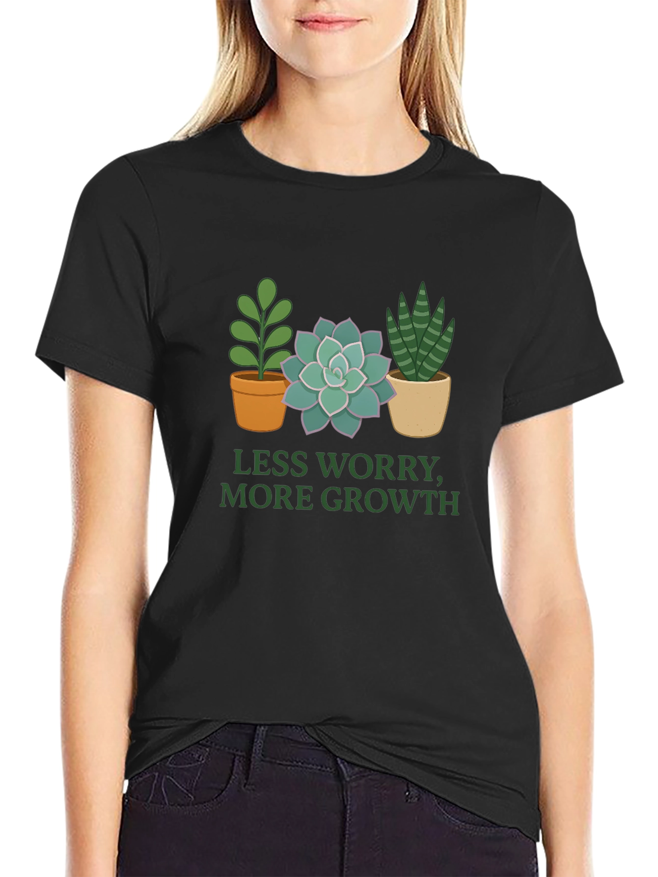 Less Worry More Growth Plant T-Shirt