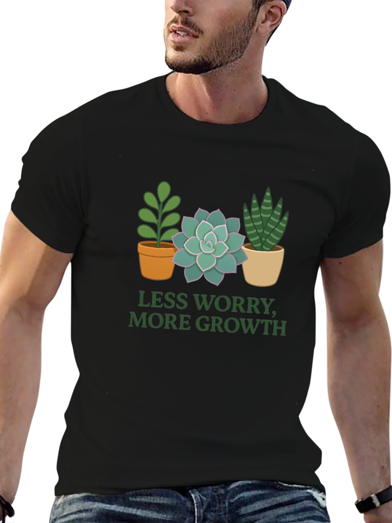 Less Worry More Growth Plant T-Shirt