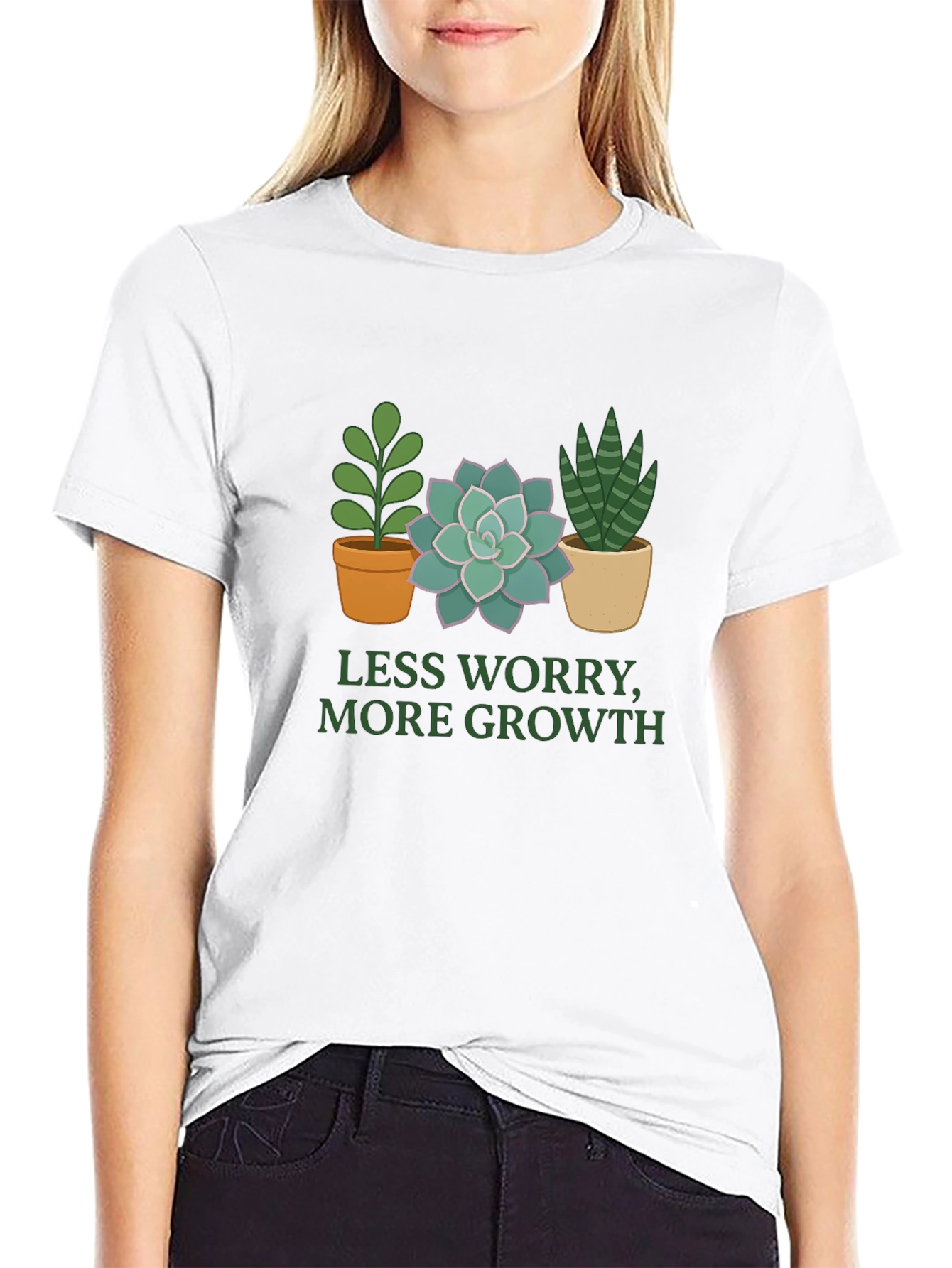 Less Worry More Growth Plant T-Shirt