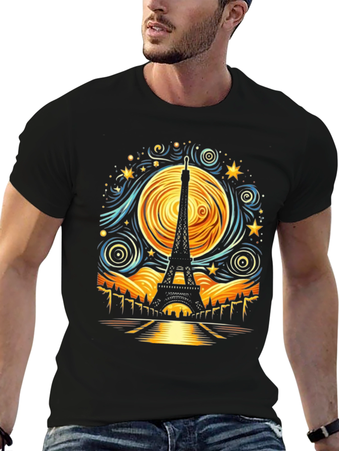 Starry Night Eiffel Tower T-Shirt