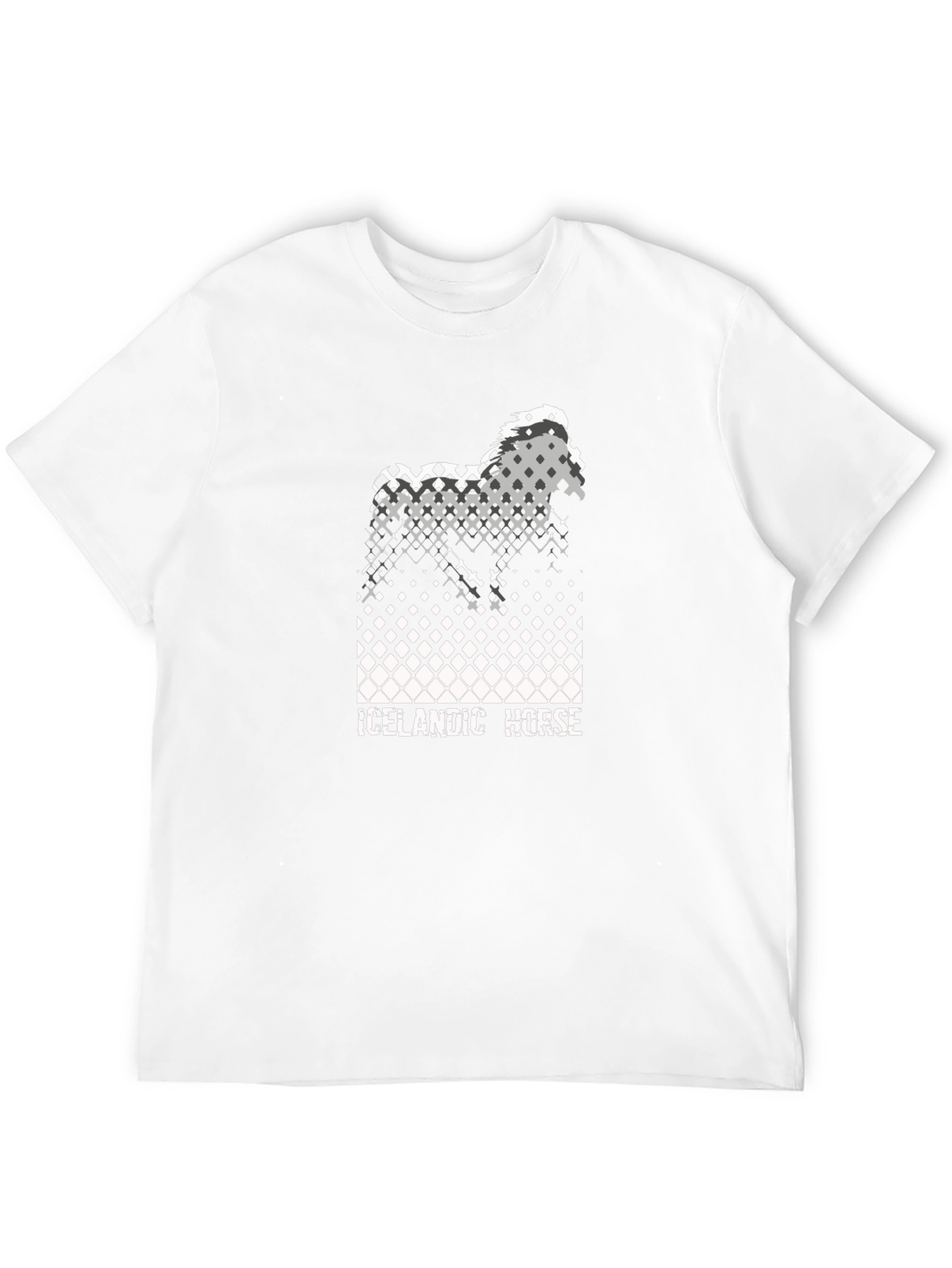 Icelandic Horse Graphic Tee - Black Cotton T-Shirt
