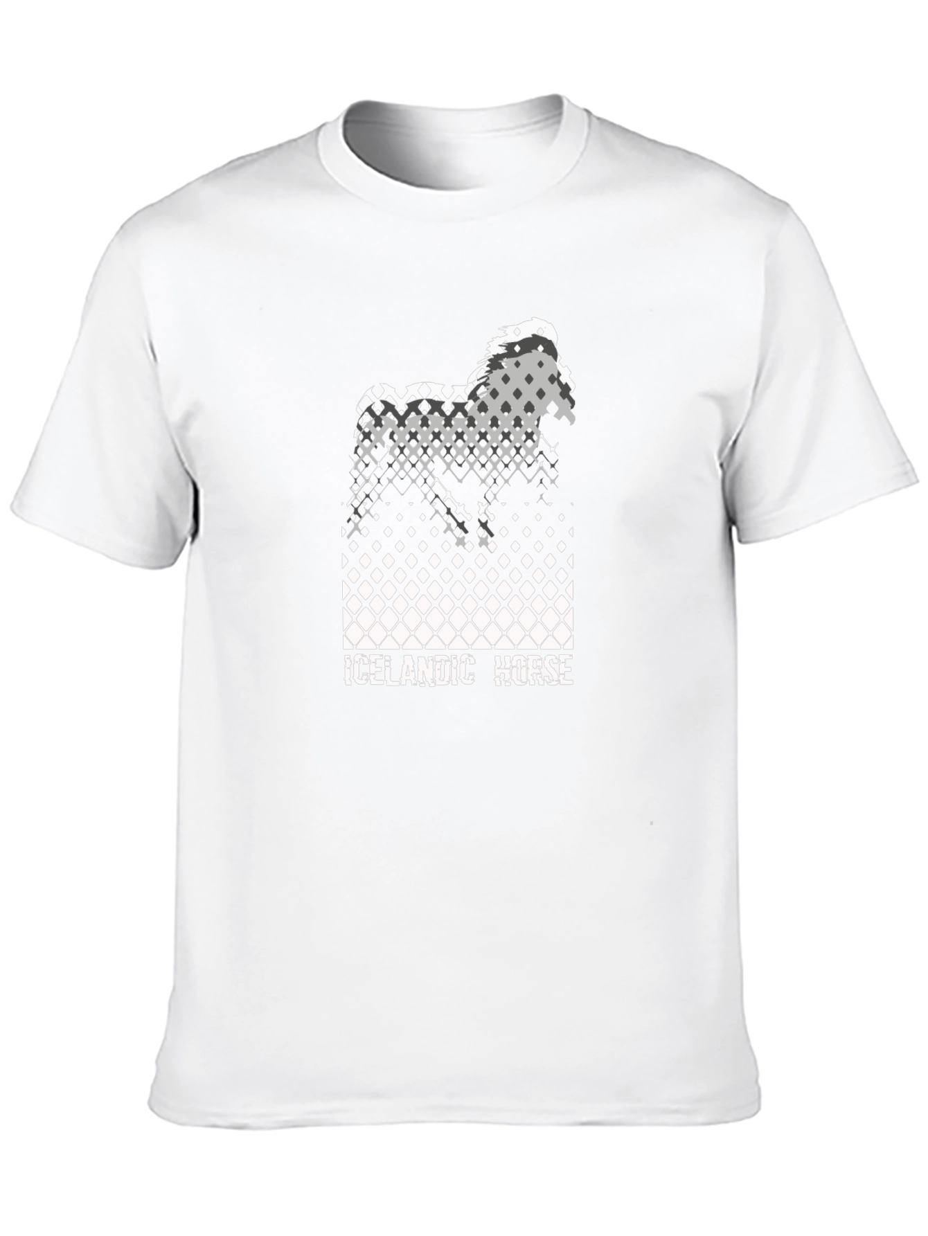 Icelandic Horse Graphic Tee - Black Cotton T-Shirt