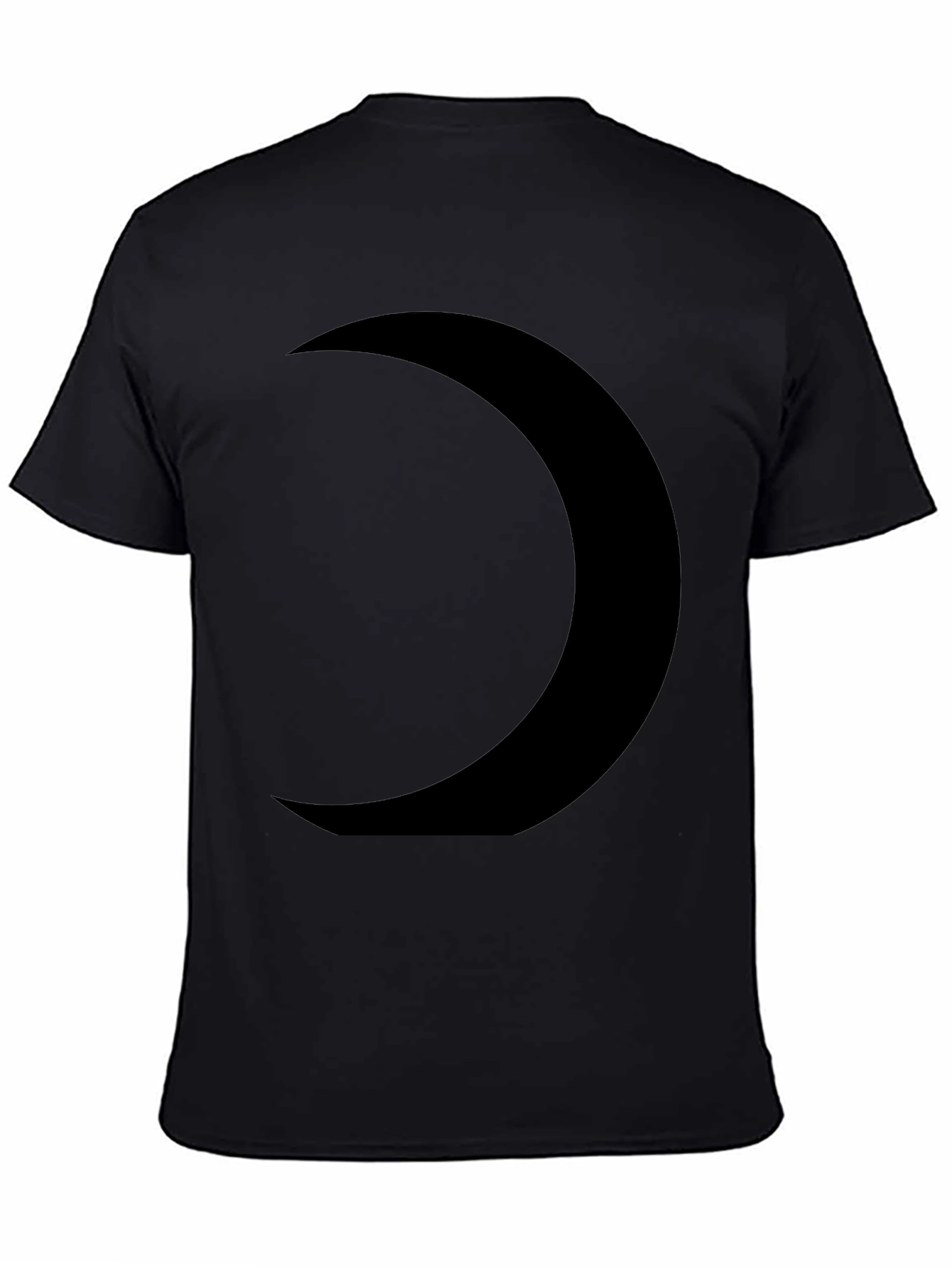 Black Crescent Moon Graphic Tee - Modern Casual Style