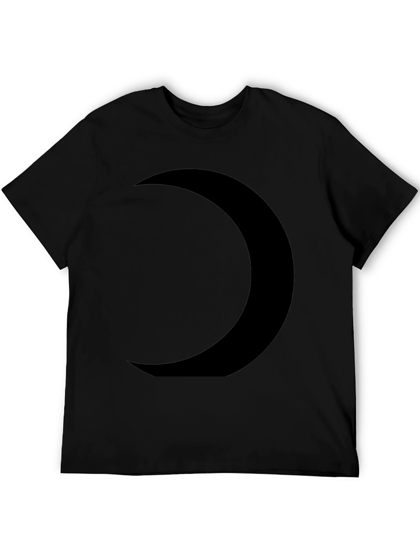 Black Crescent Moon Graphic Tee - Modern Casual Style