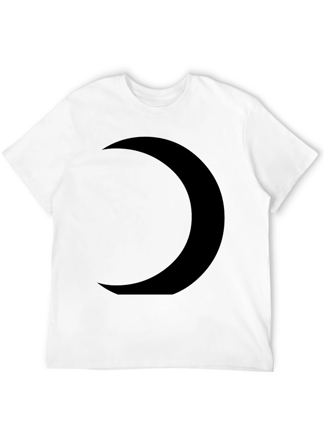 Black Crescent Moon Graphic Tee - Modern Casual Style