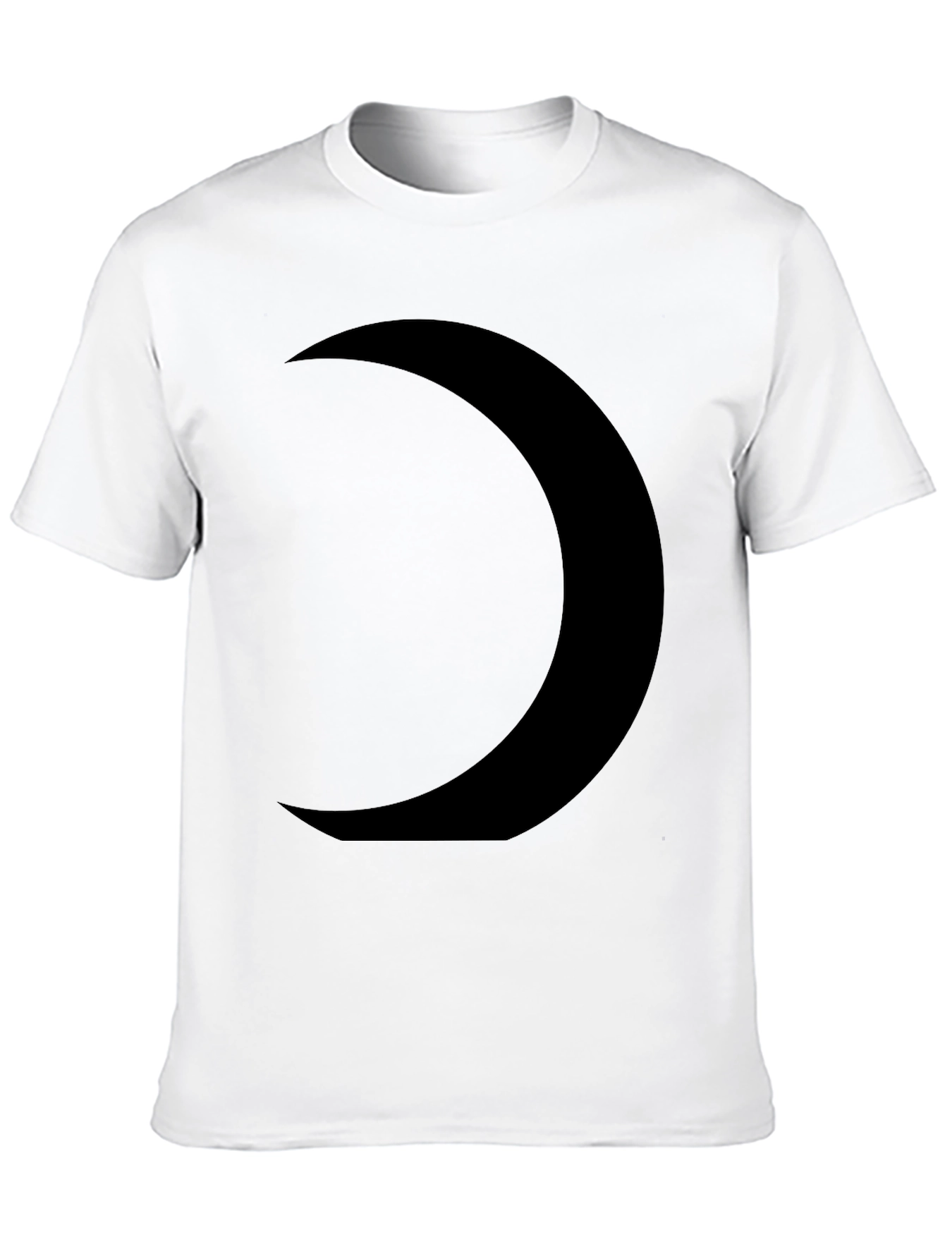 Black Crescent Moon Graphic Tee - Modern Casual Style