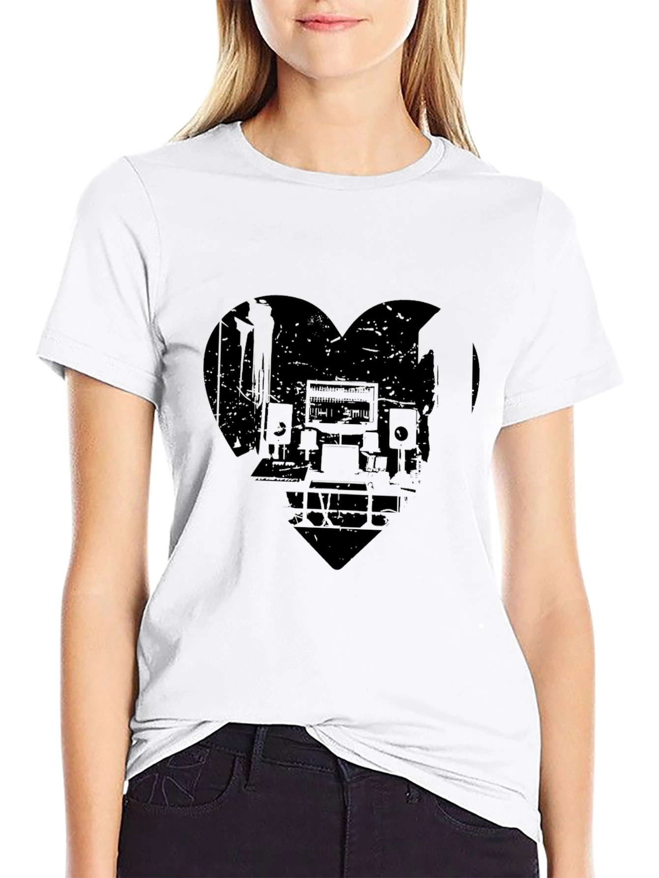 Music Studio Heart Graphic T-Shirt