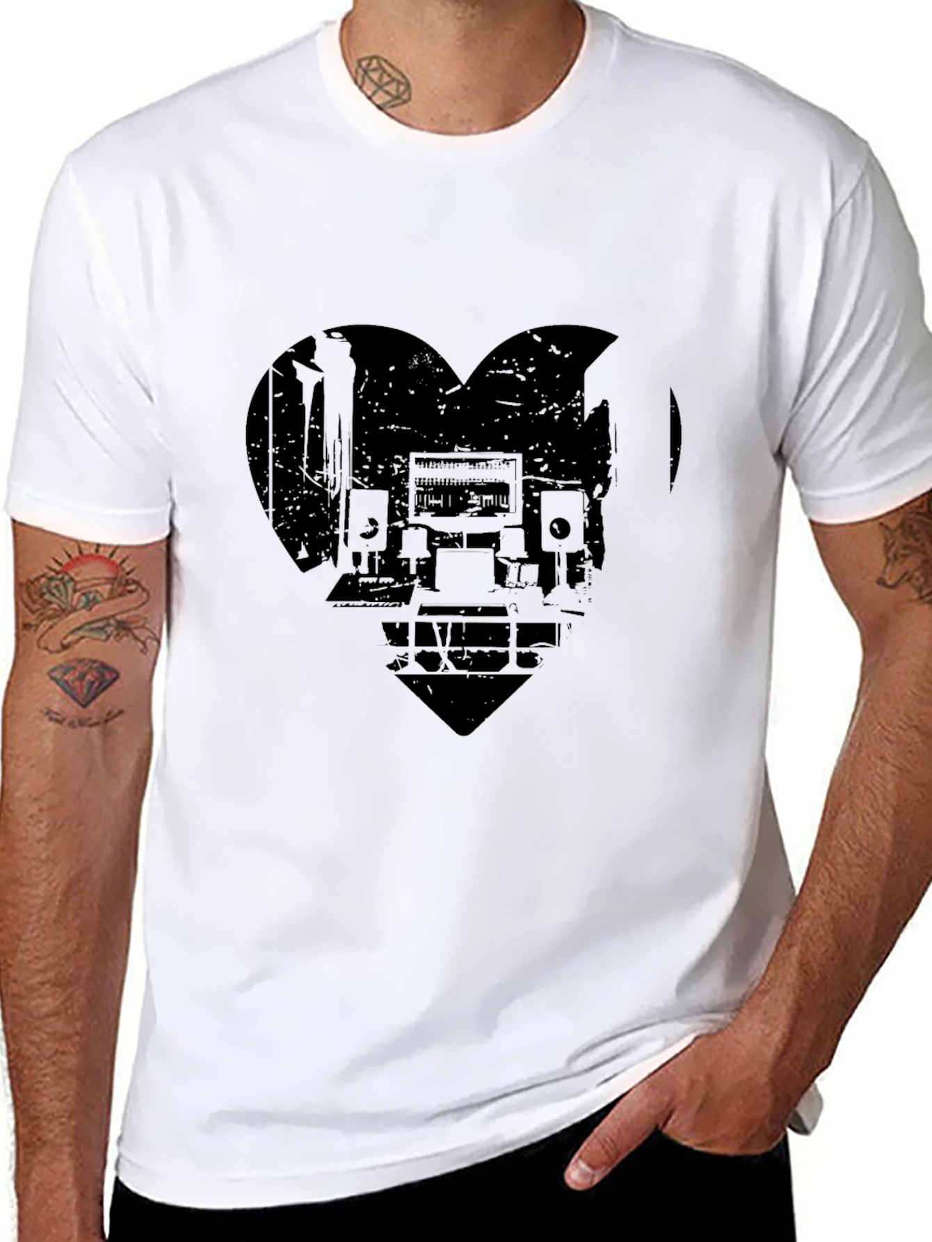 Music Studio Heart Graphic T-Shirt