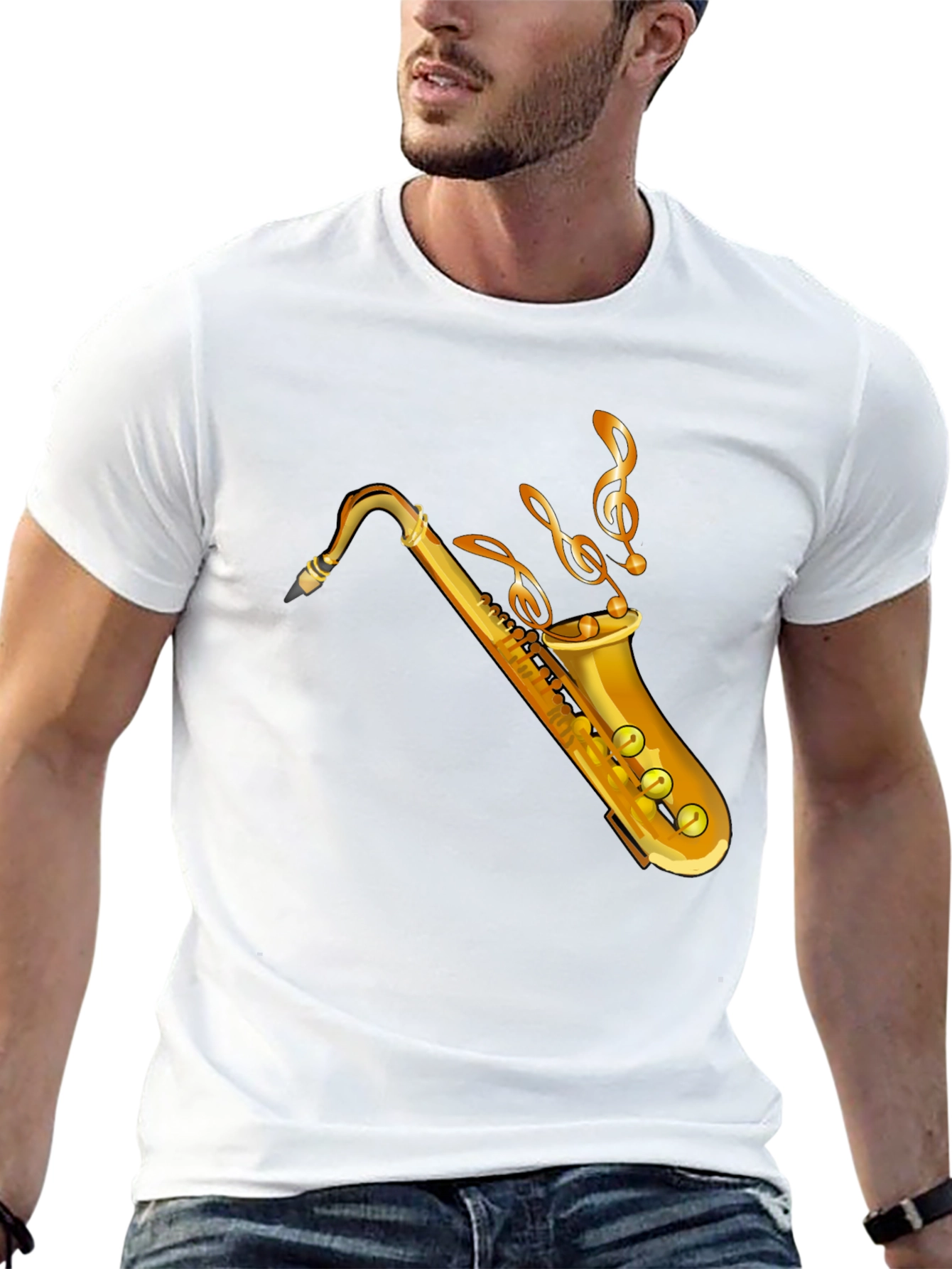 Saxophone Graphic Tee - Black