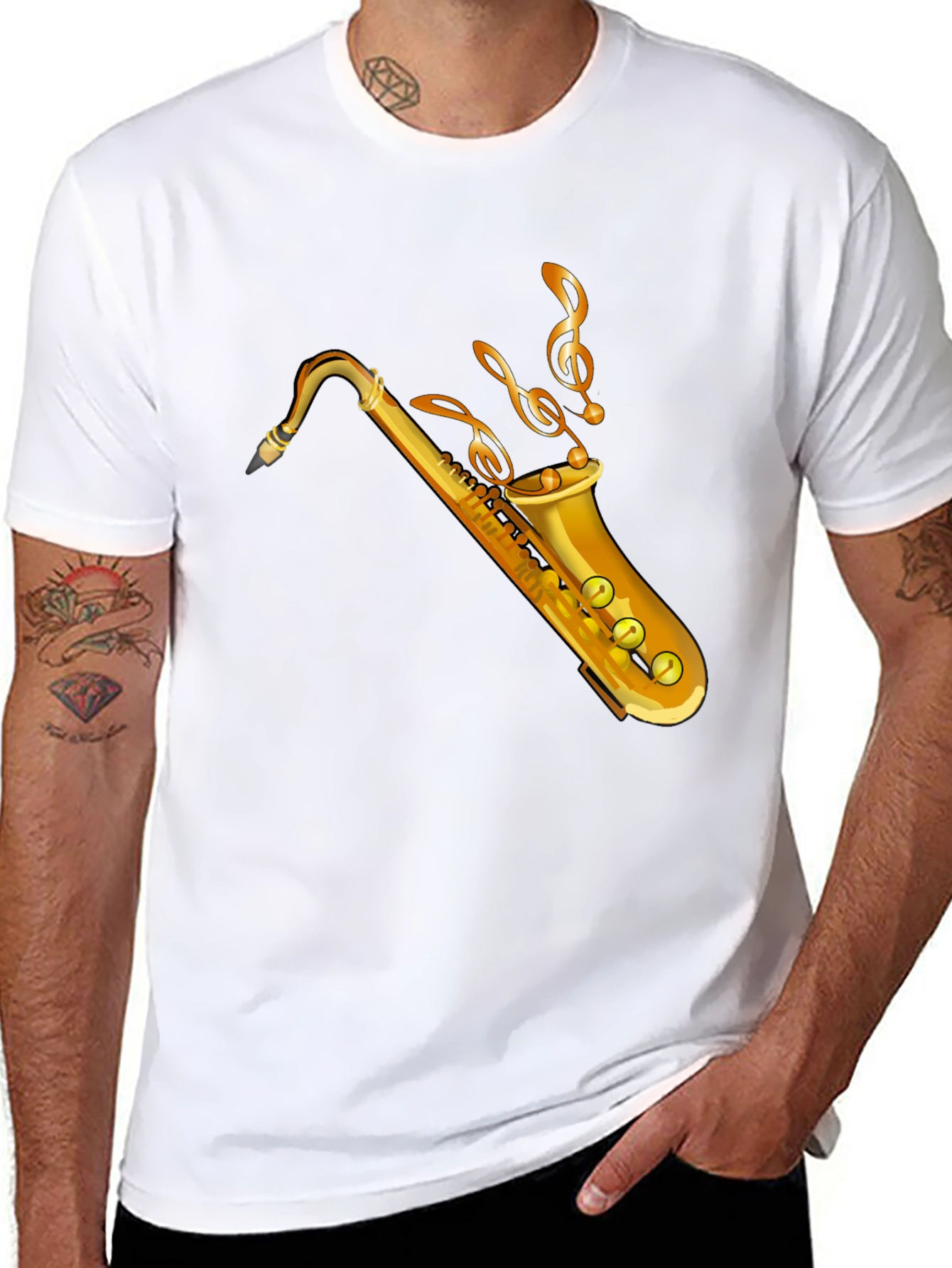 Saxophone Graphic Tee - Black