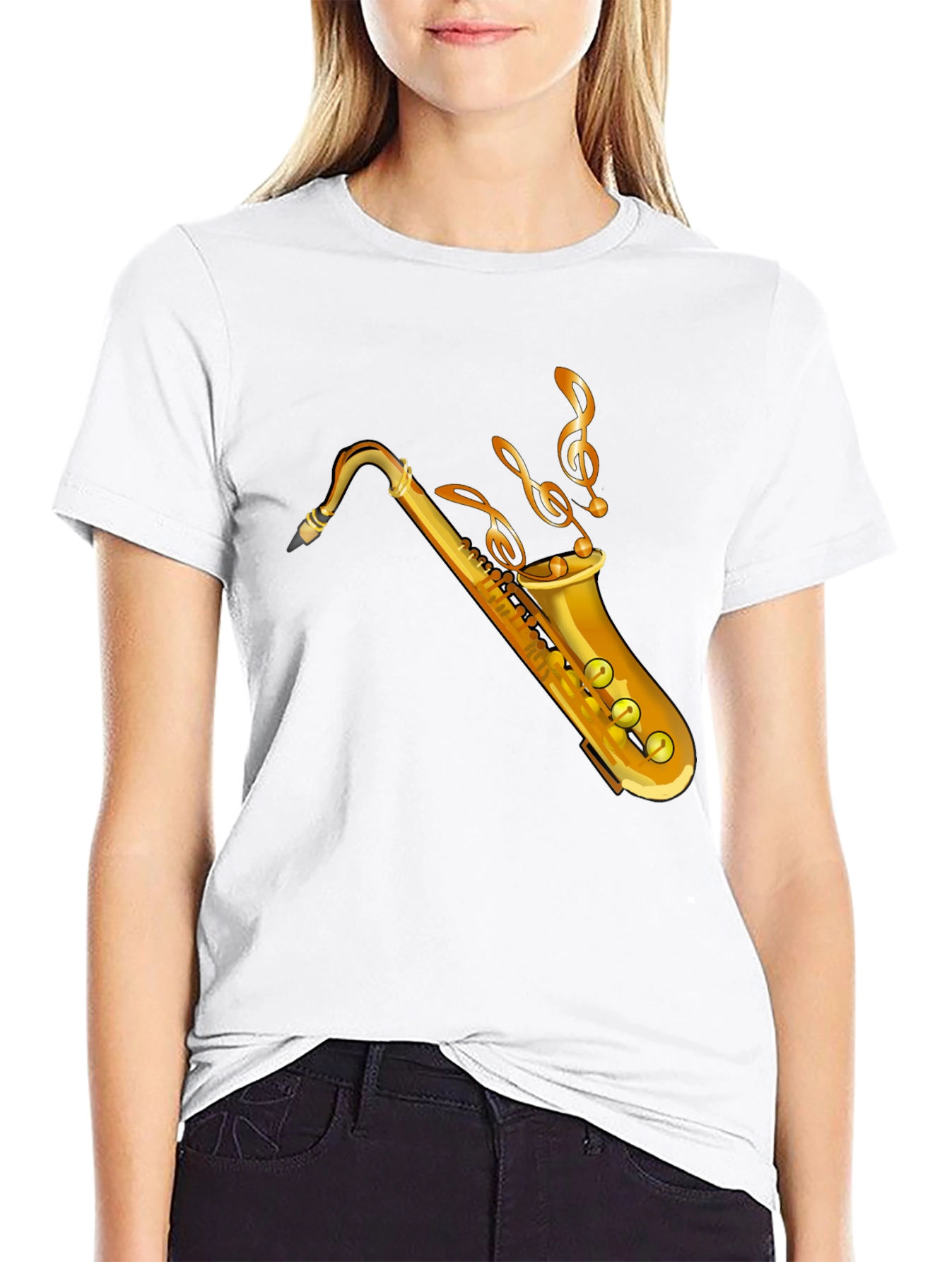 Saxophone Graphic Tee - Black