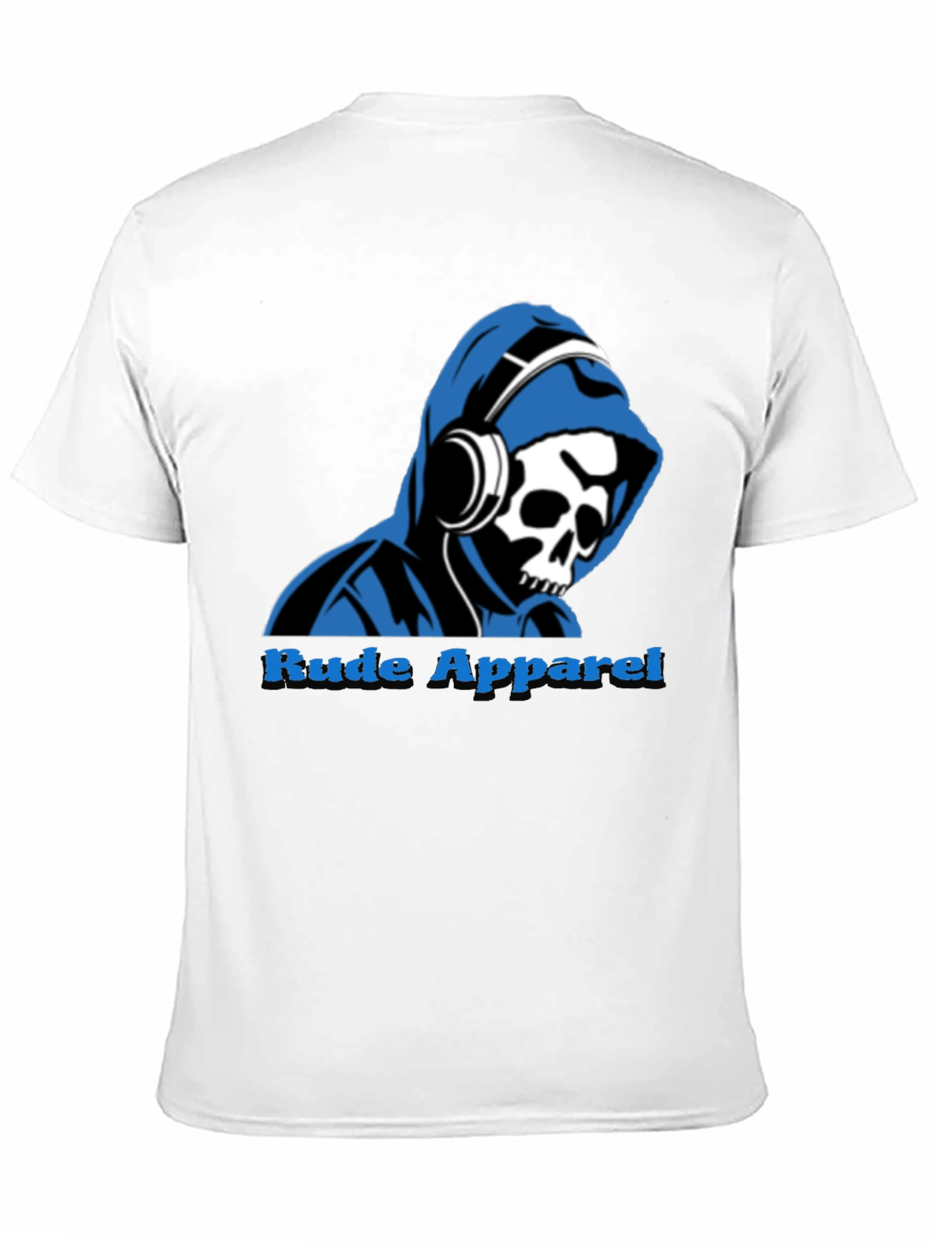 Rude Apparel Mens Graphic Tee - Skull Hoodie Design