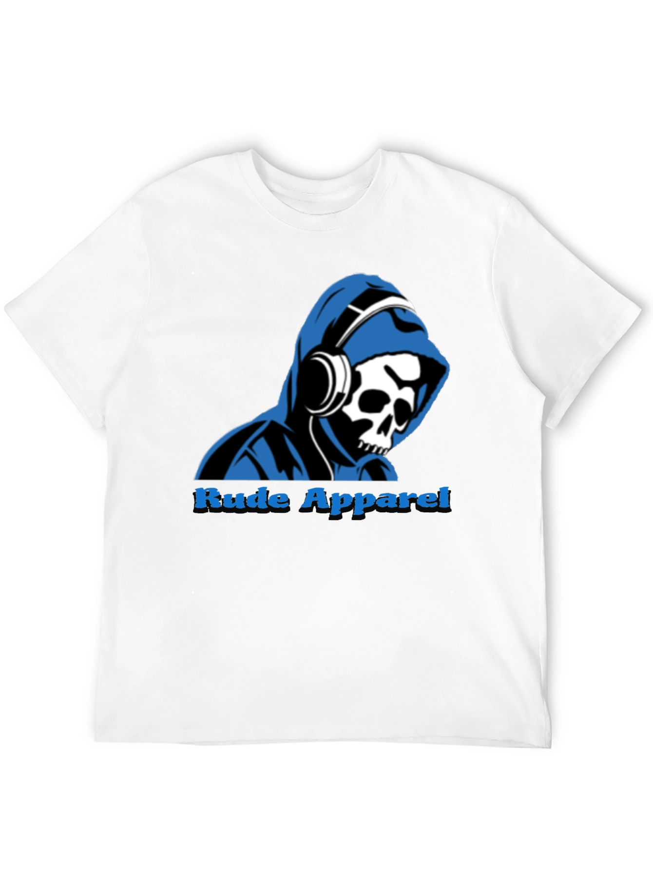 Rude Apparel Mens Graphic Tee - Skull Hoodie Design