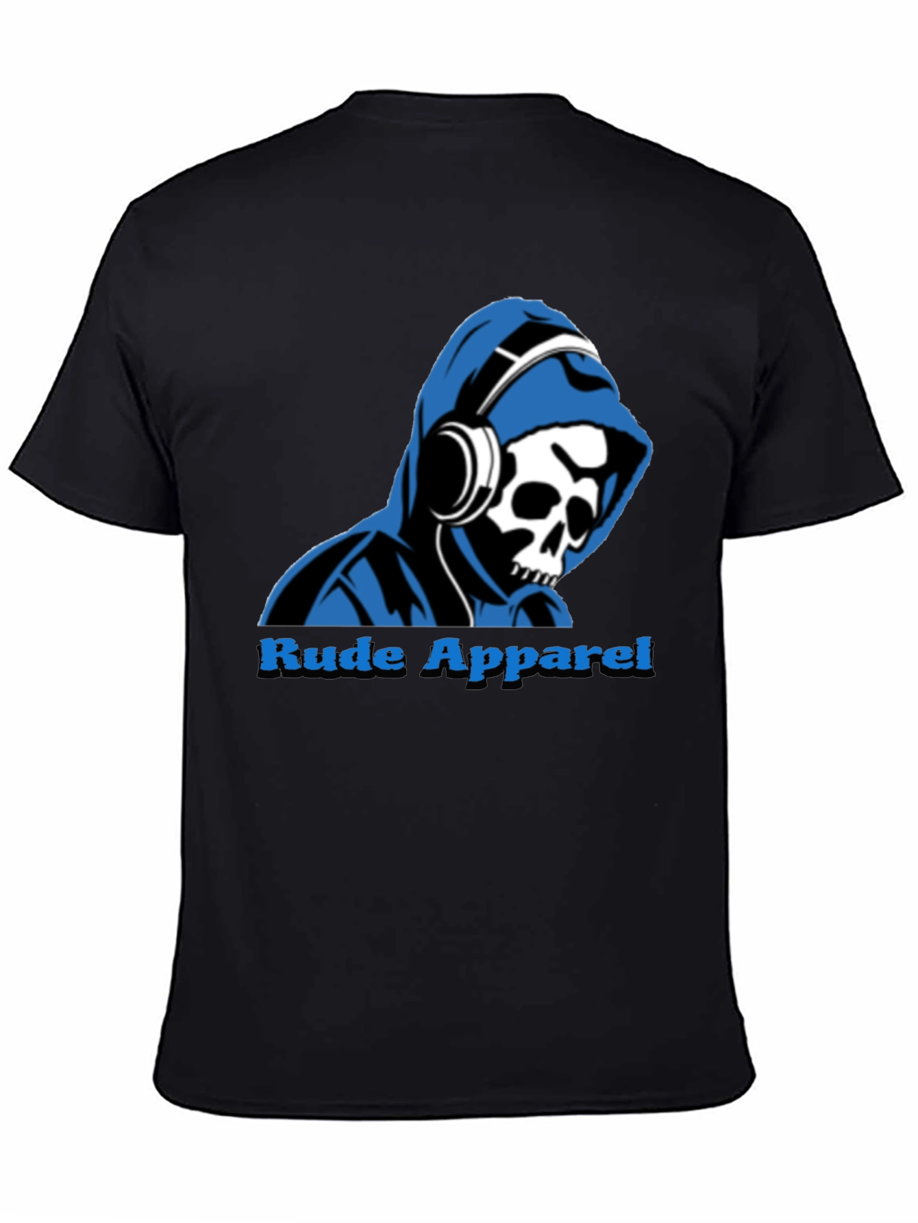 Rude Apparel Mens Graphic Tee - Skull Hoodie Design
