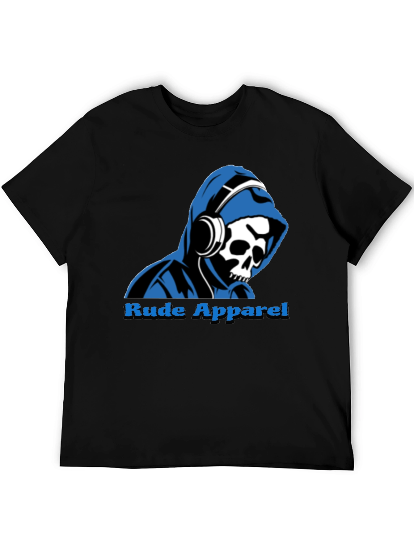 Rude Apparel Mens Graphic Tee - Skull Hoodie Design