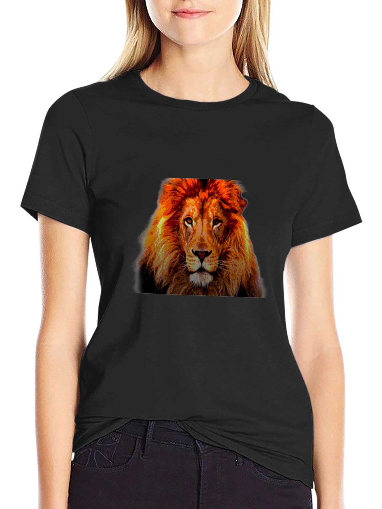 Lion Graphic T-Shirt - Bold Animal Print Tee