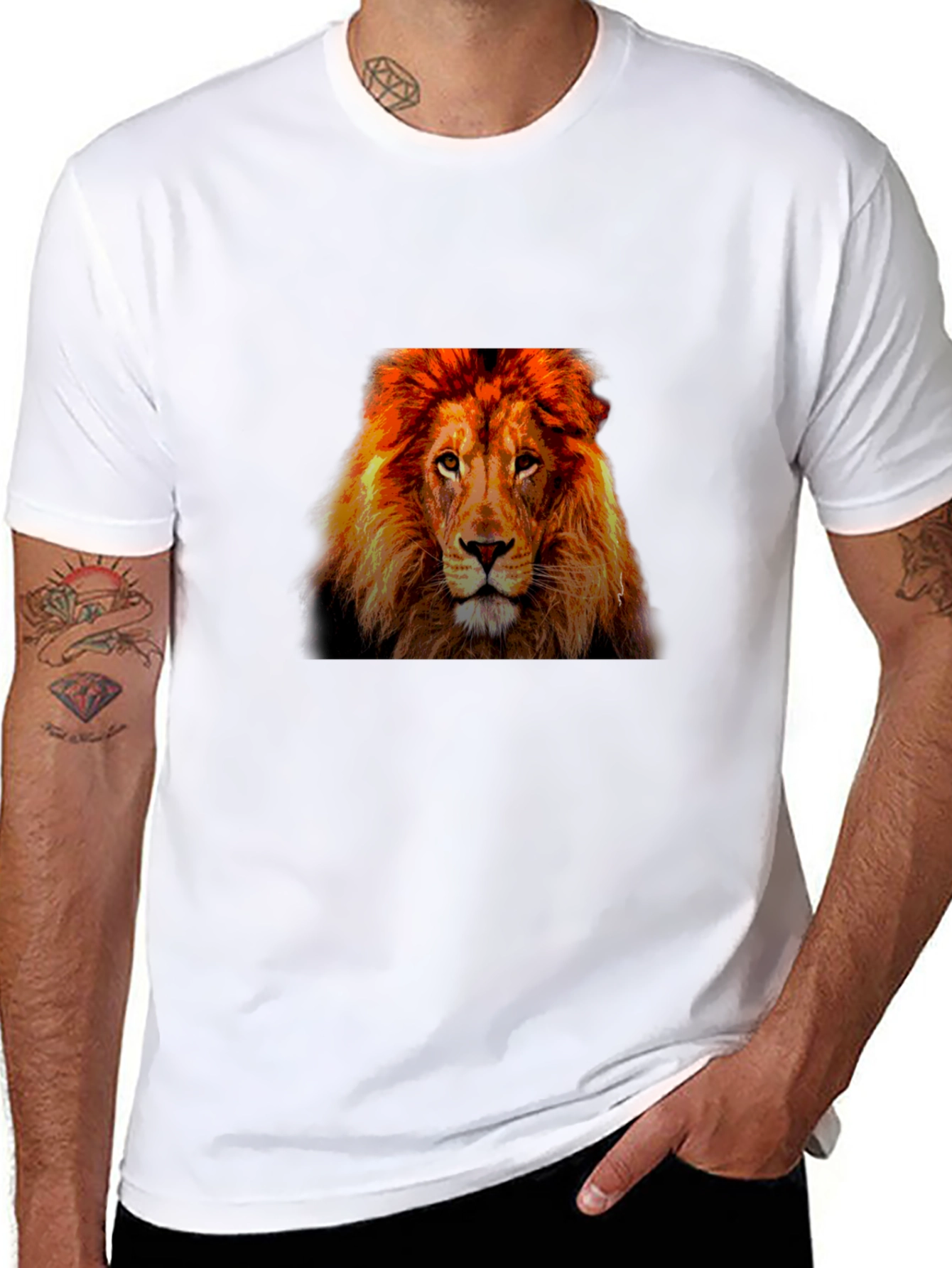 Lion Graphic T-Shirt - Bold Animal Print Tee