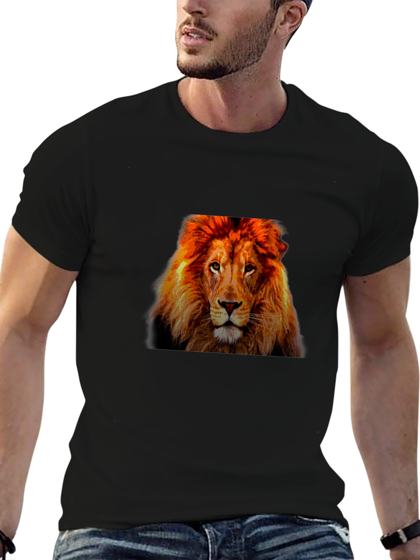 Lion Graphic T-Shirt - Bold Animal Print Tee