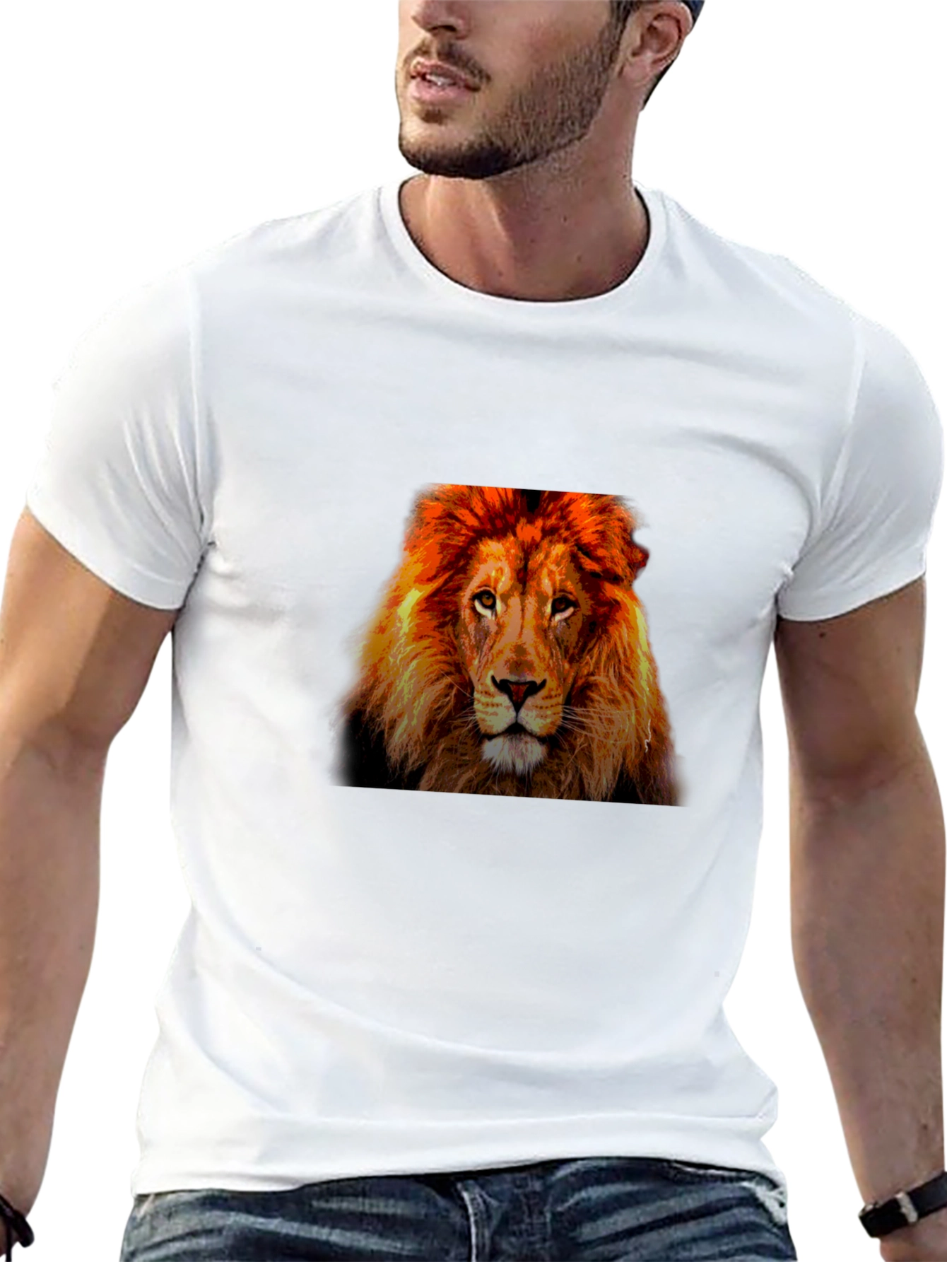 Lion Graphic T-Shirt - Bold Animal Print Tee