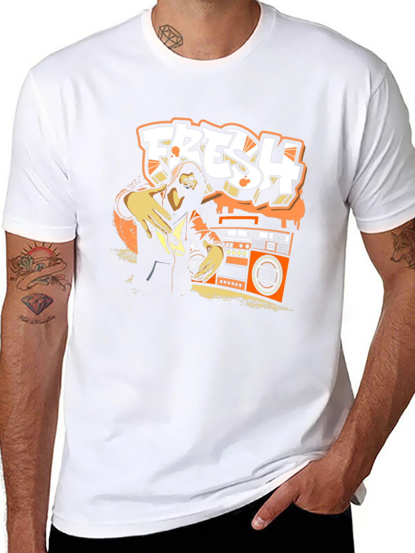 Fresh Graphic Print Black T-Shirt
