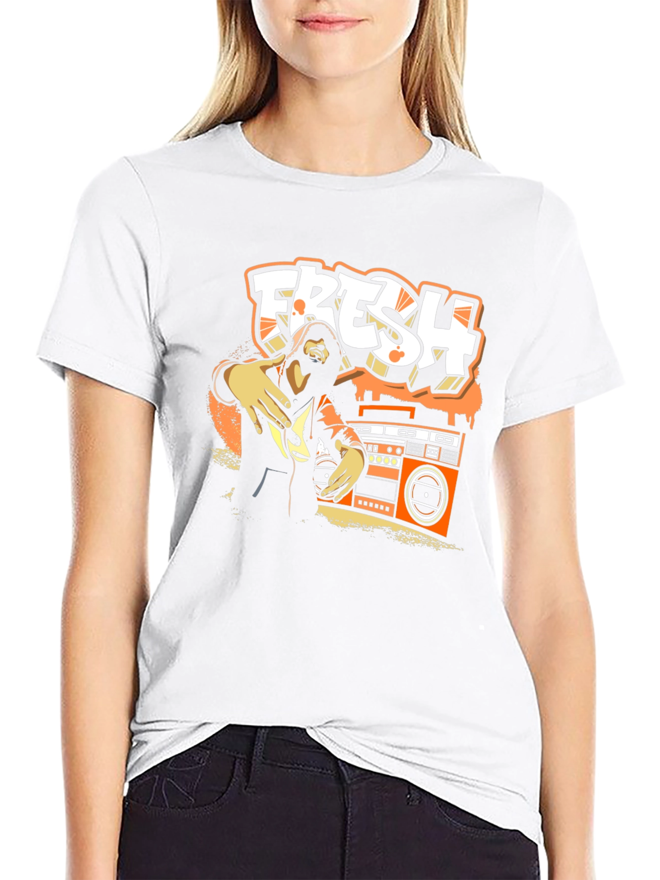 Fresh Graphic Print Black T-Shirt