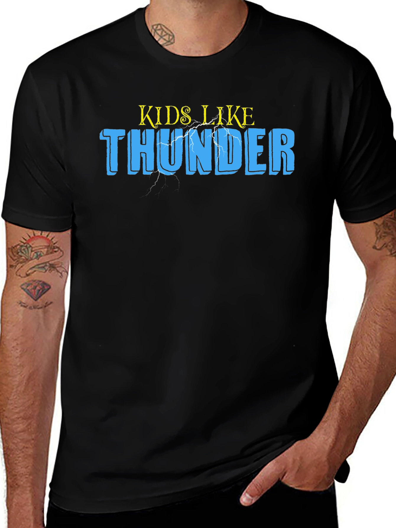 Kids Like Thunder Black Graphic T-Shirt