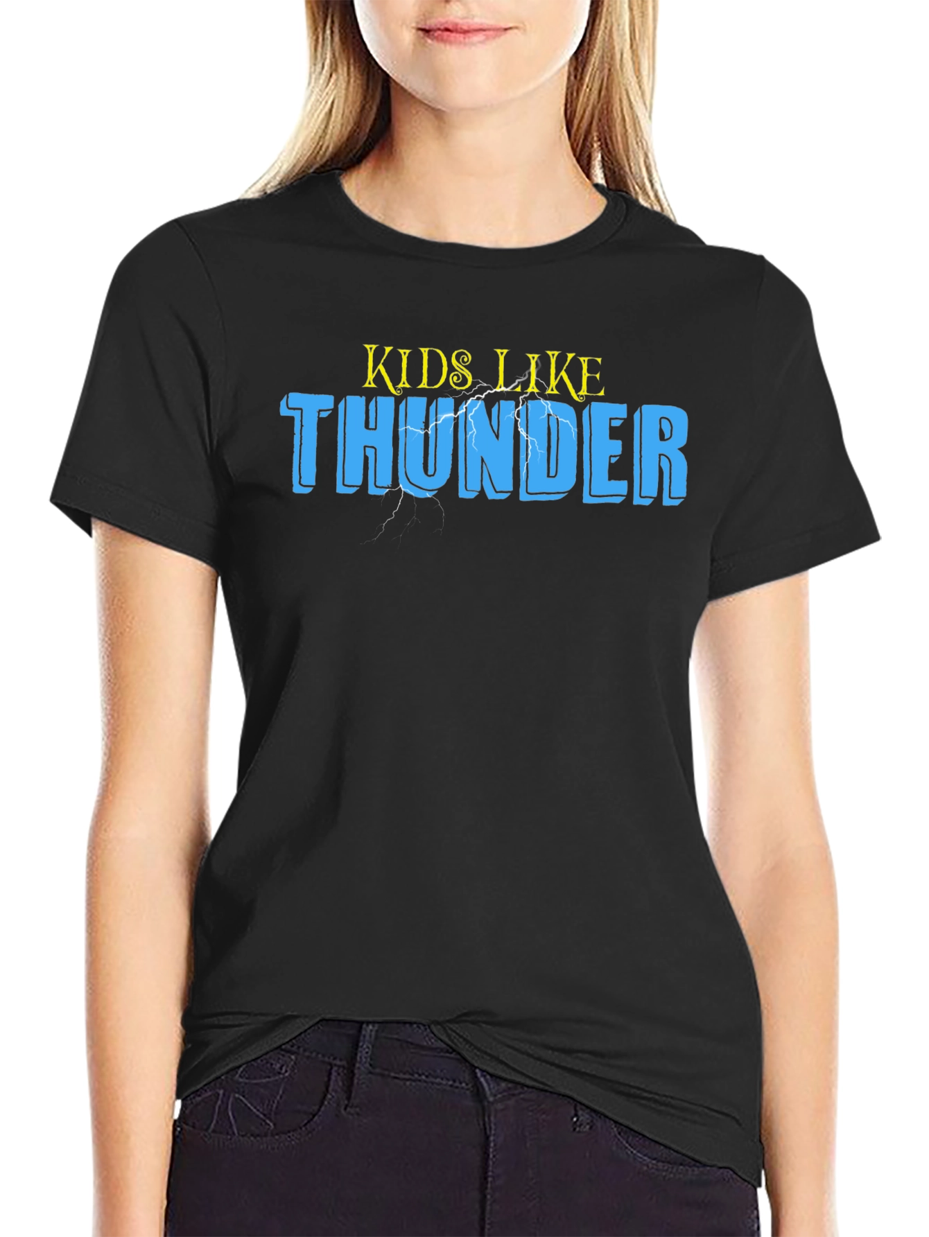 Kids Like Thunder Black Graphic T-Shirt
