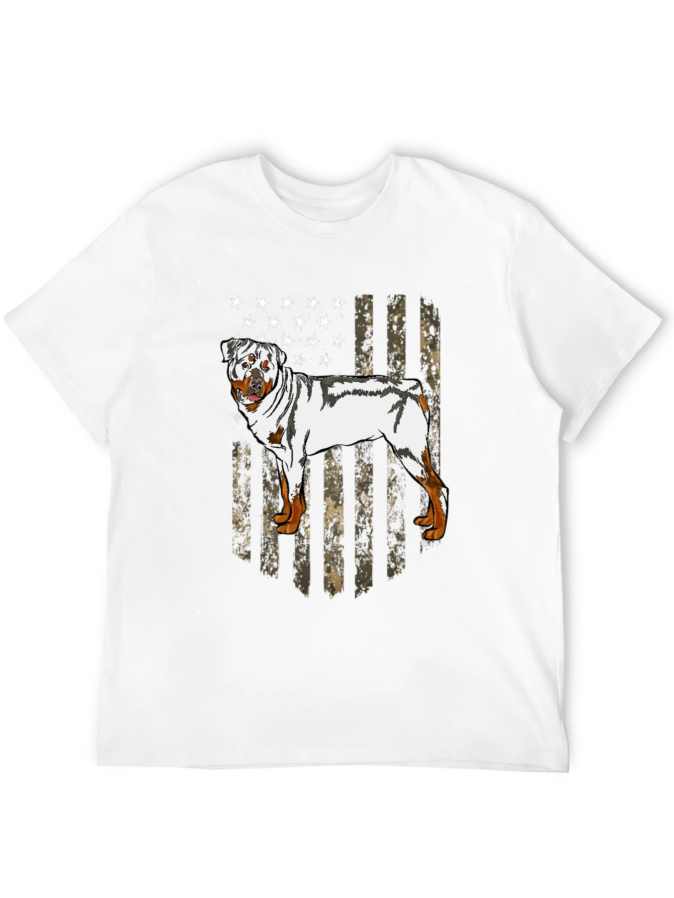 Rottweiler American Flag Graphic T-Shirt