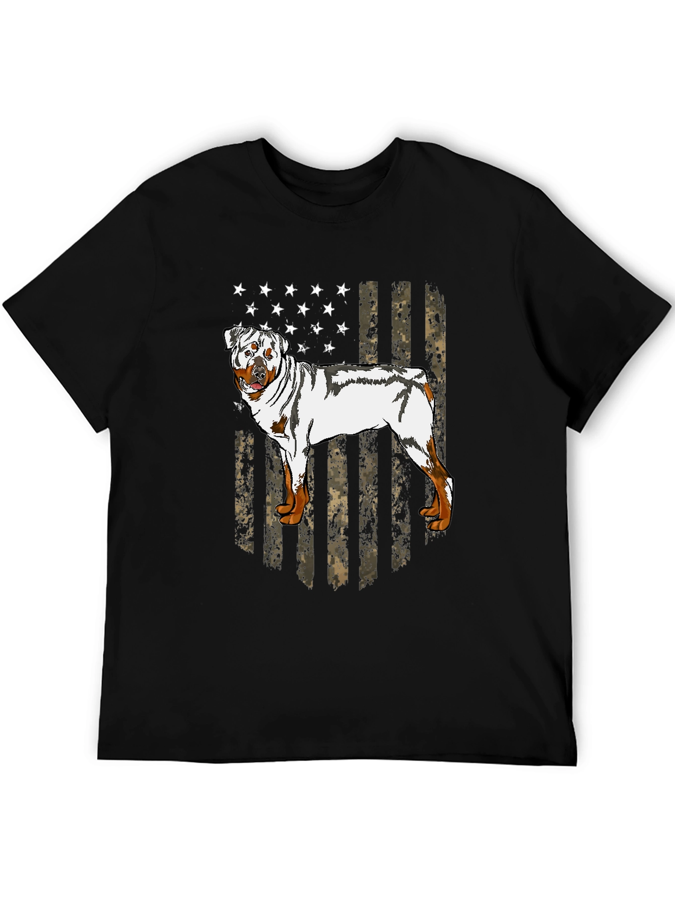 Rottweiler American Flag Graphic T-Shirt